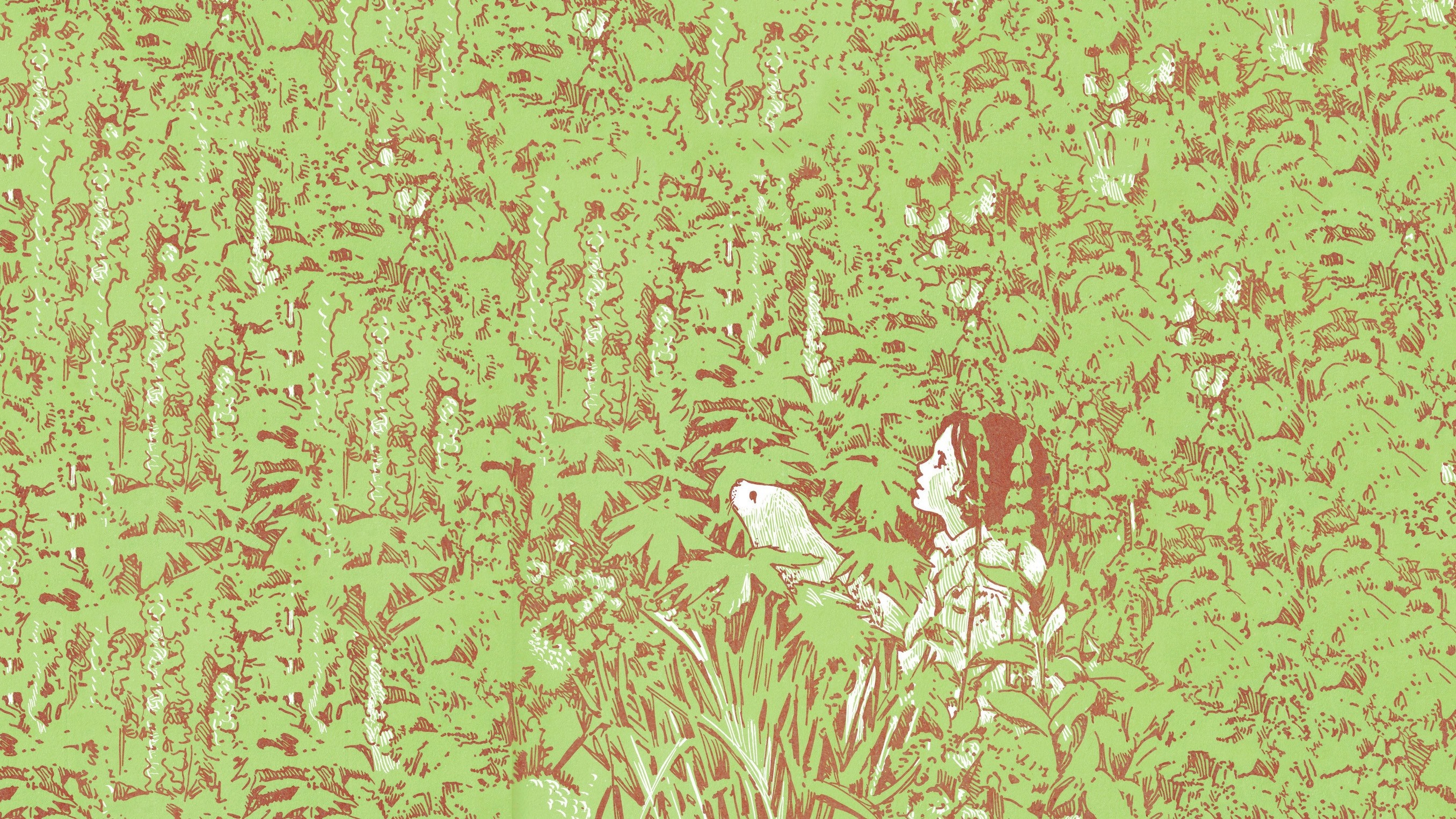 Candy Claws album cover with girl and creature in flora HD Wallpaper