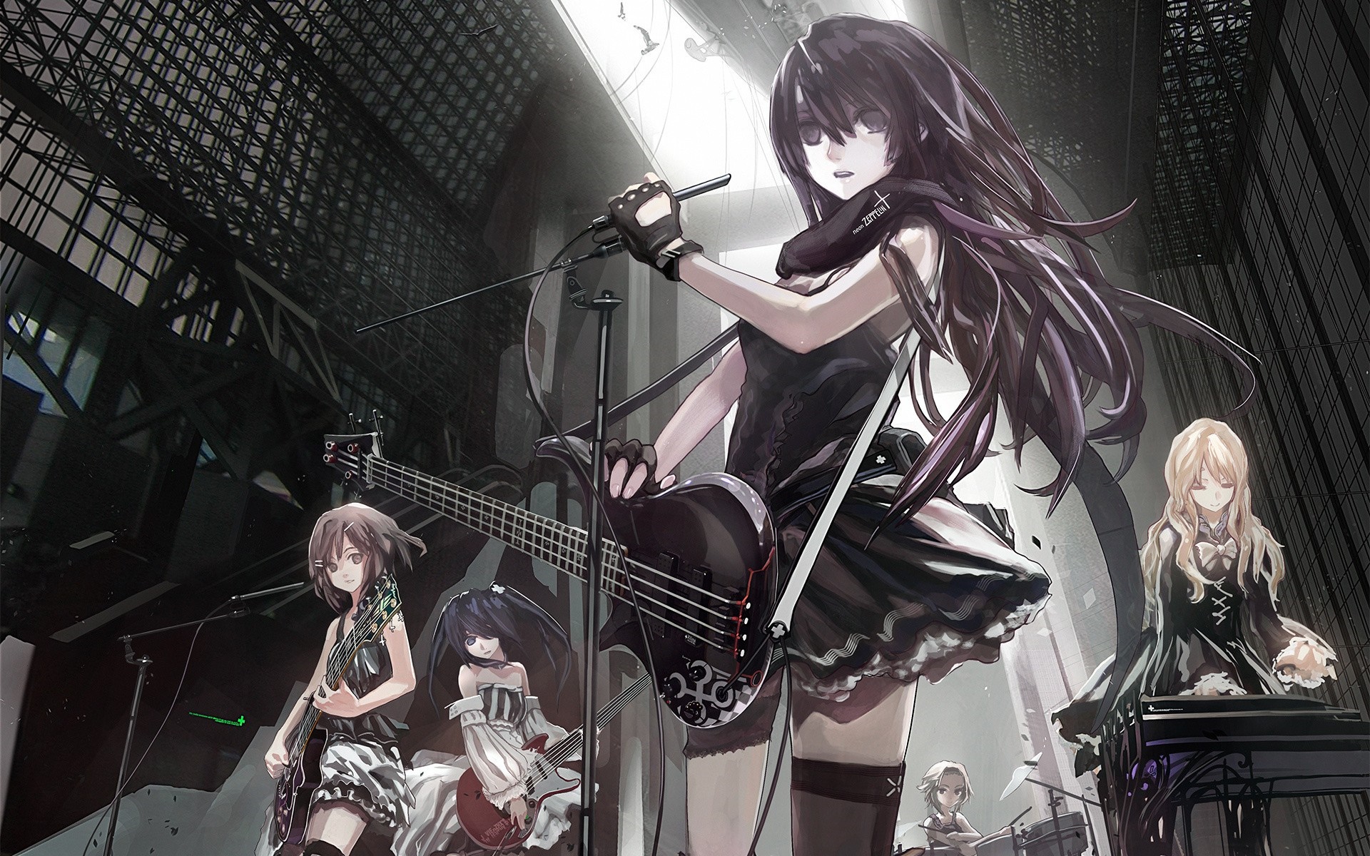 Anime band performing on stage HD Wallpaper