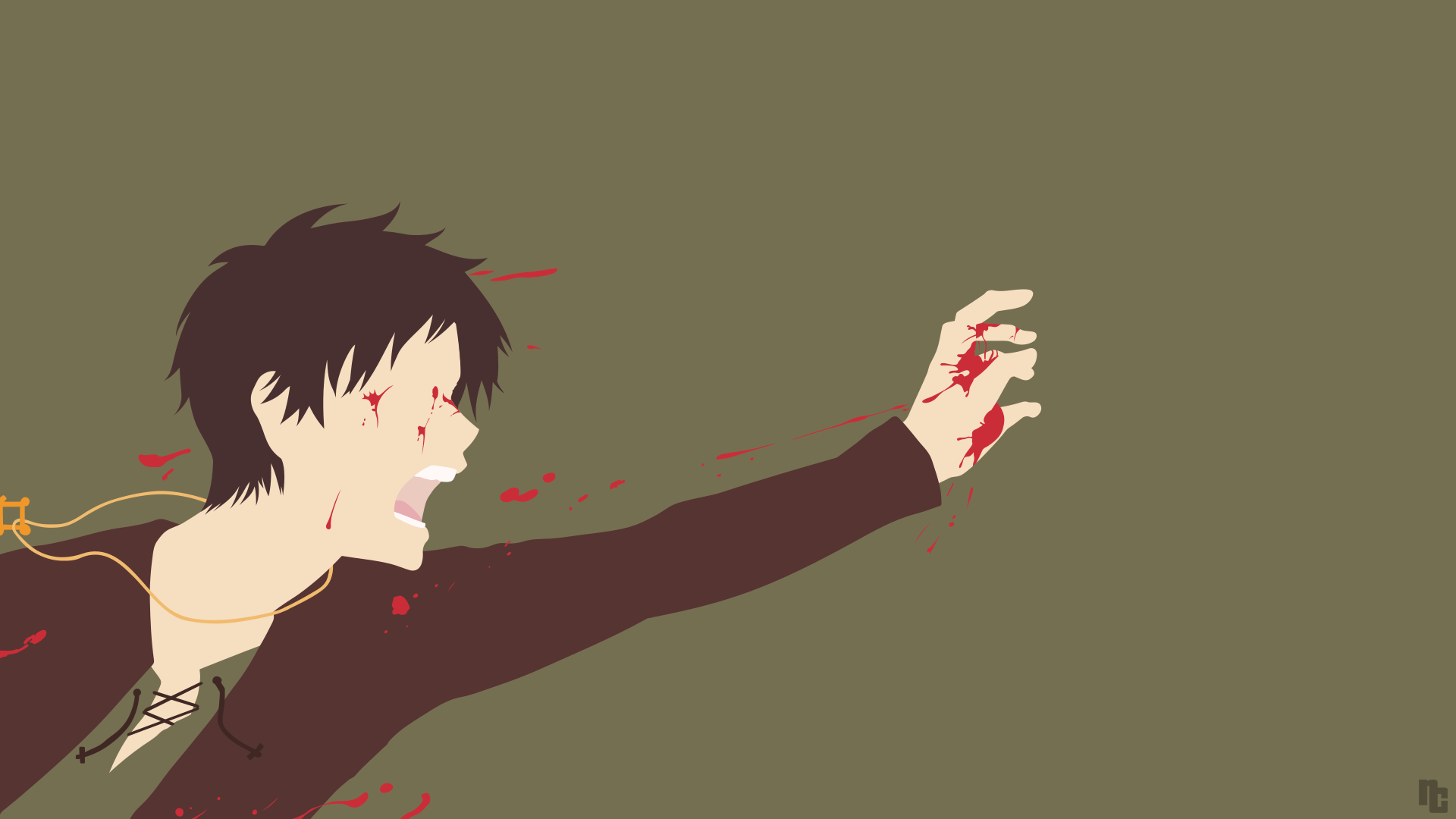 Eren Yeager from Attack on Titan covered in blood HD Wallpaper