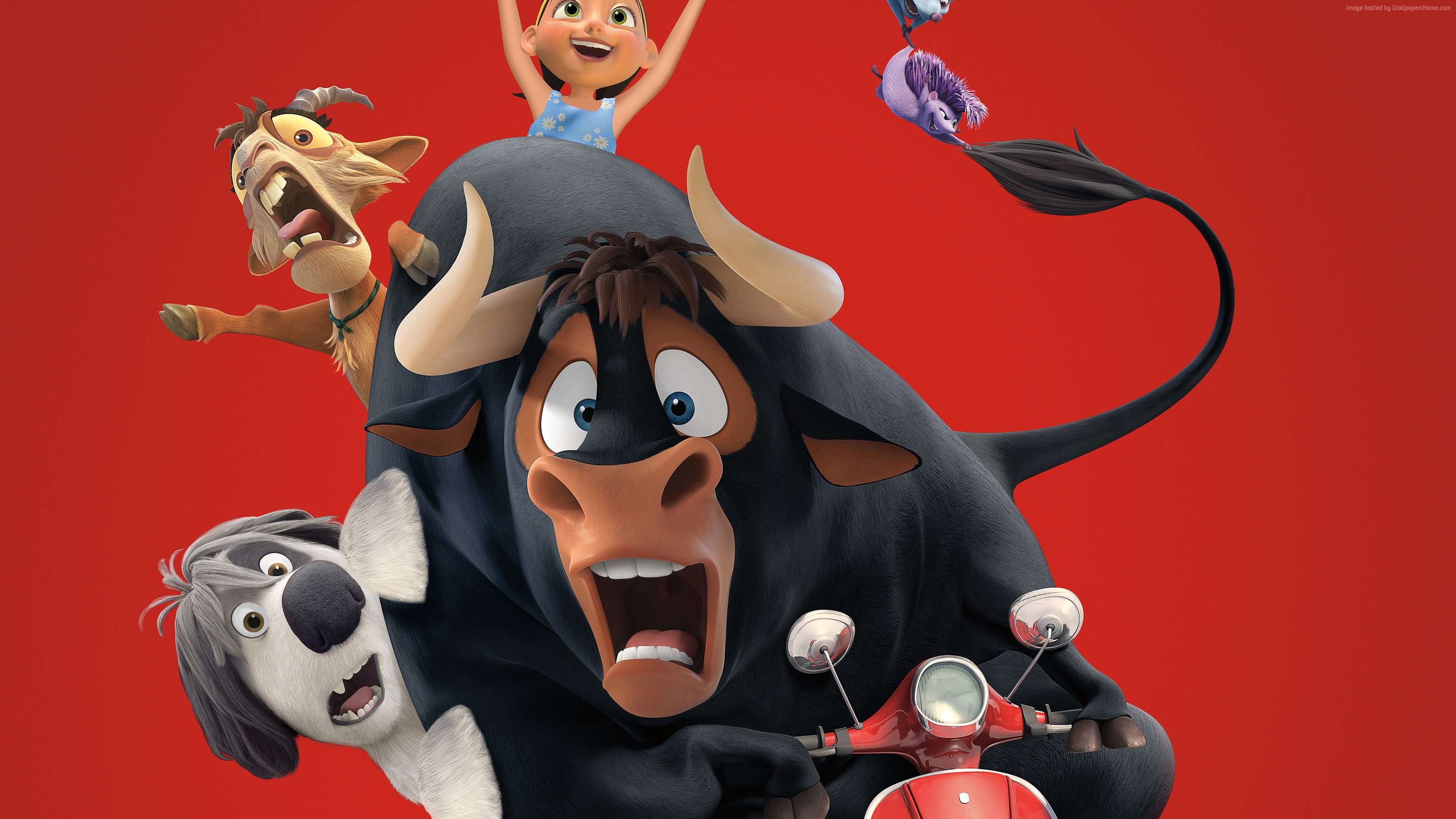 Ferdinand the Bull and friends on a scooter HD Wallpaper