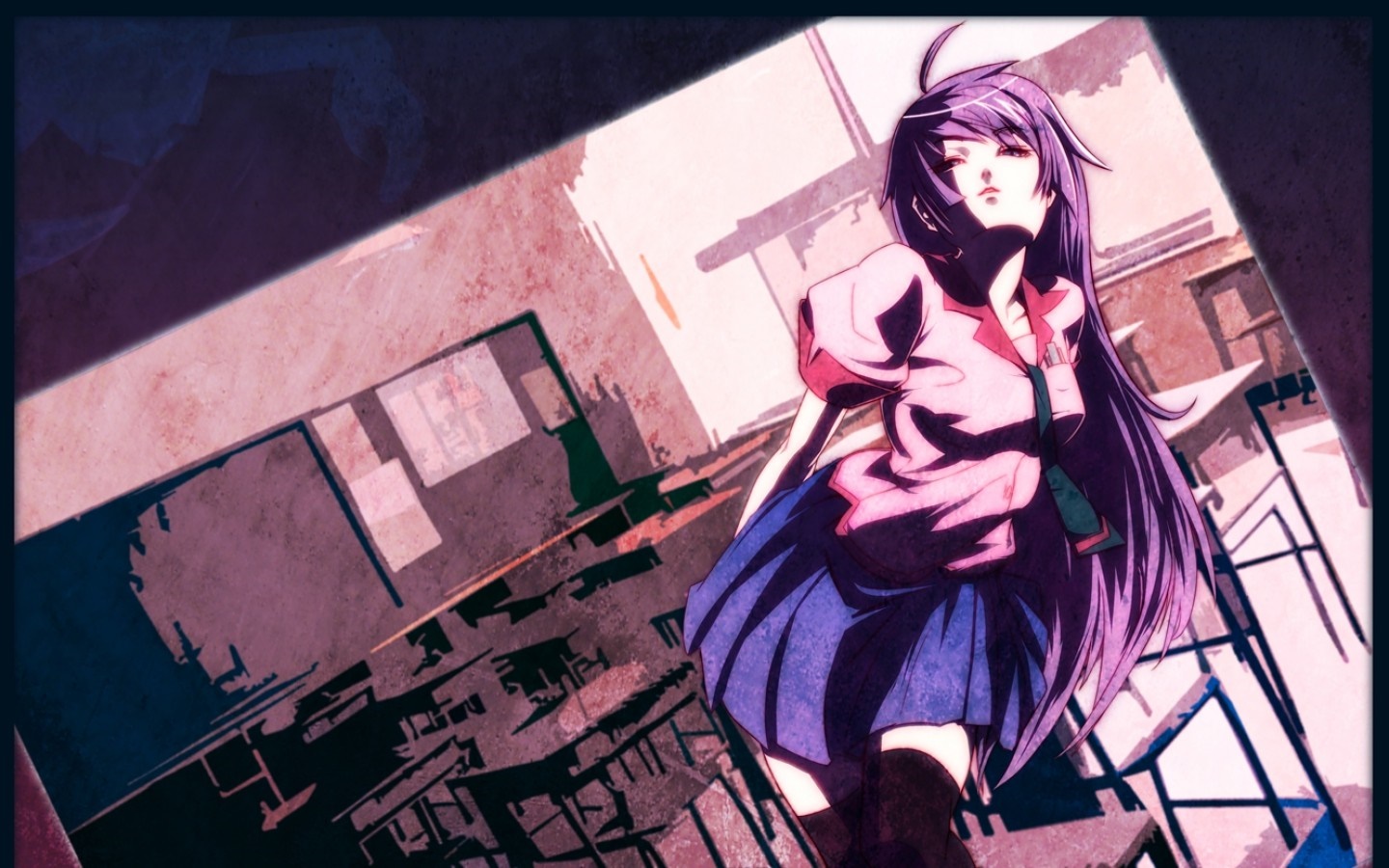 Hitagi Senjougahara from Monogatari Series HD Wallpaper
