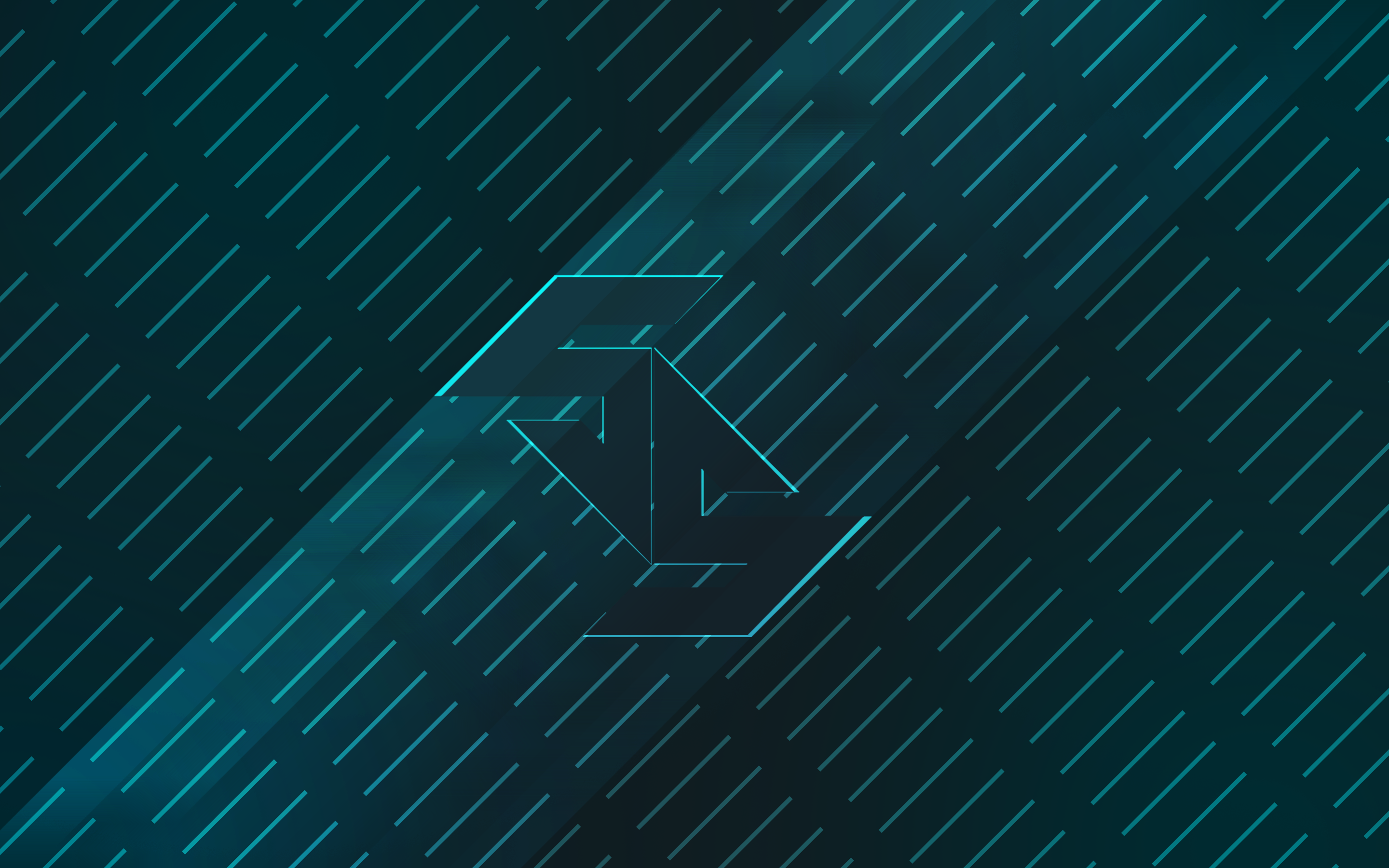 Abstract blue geometric pattern with CS GO logo HD Wallpaper