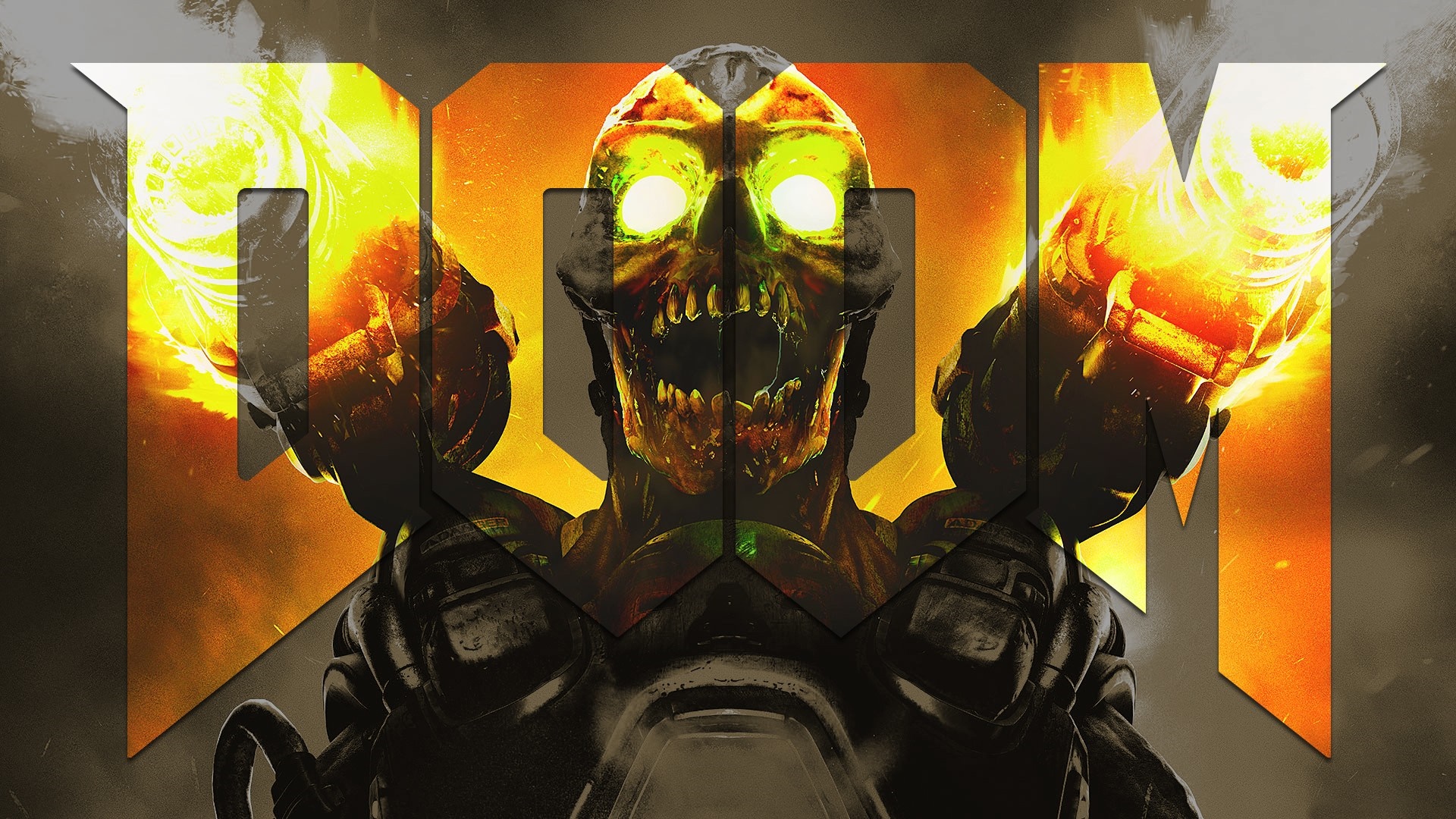 Doom 4 game logo with demon HD Wallpaper
