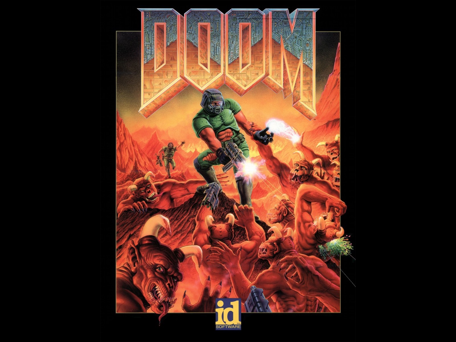Doom video game cover art HD Wallpaper
