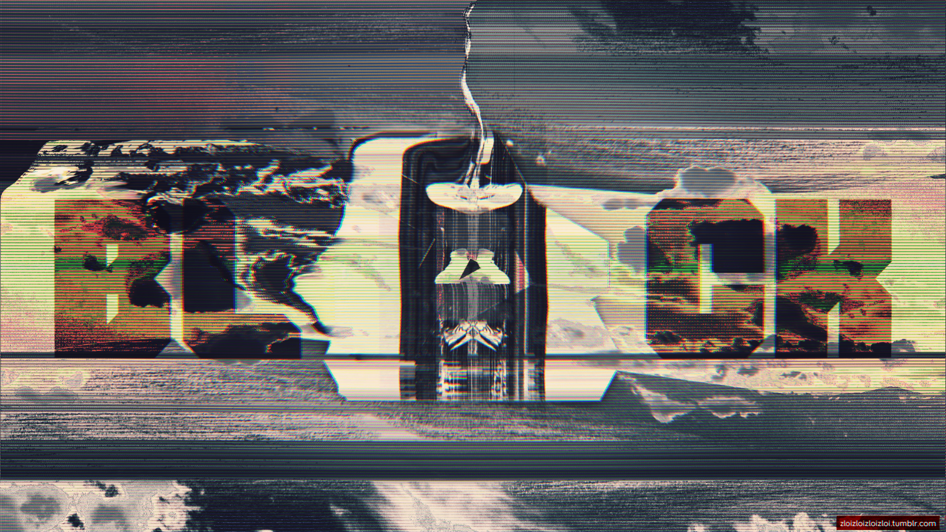 Glitch art poster with the word BLACK HD Wallpaper