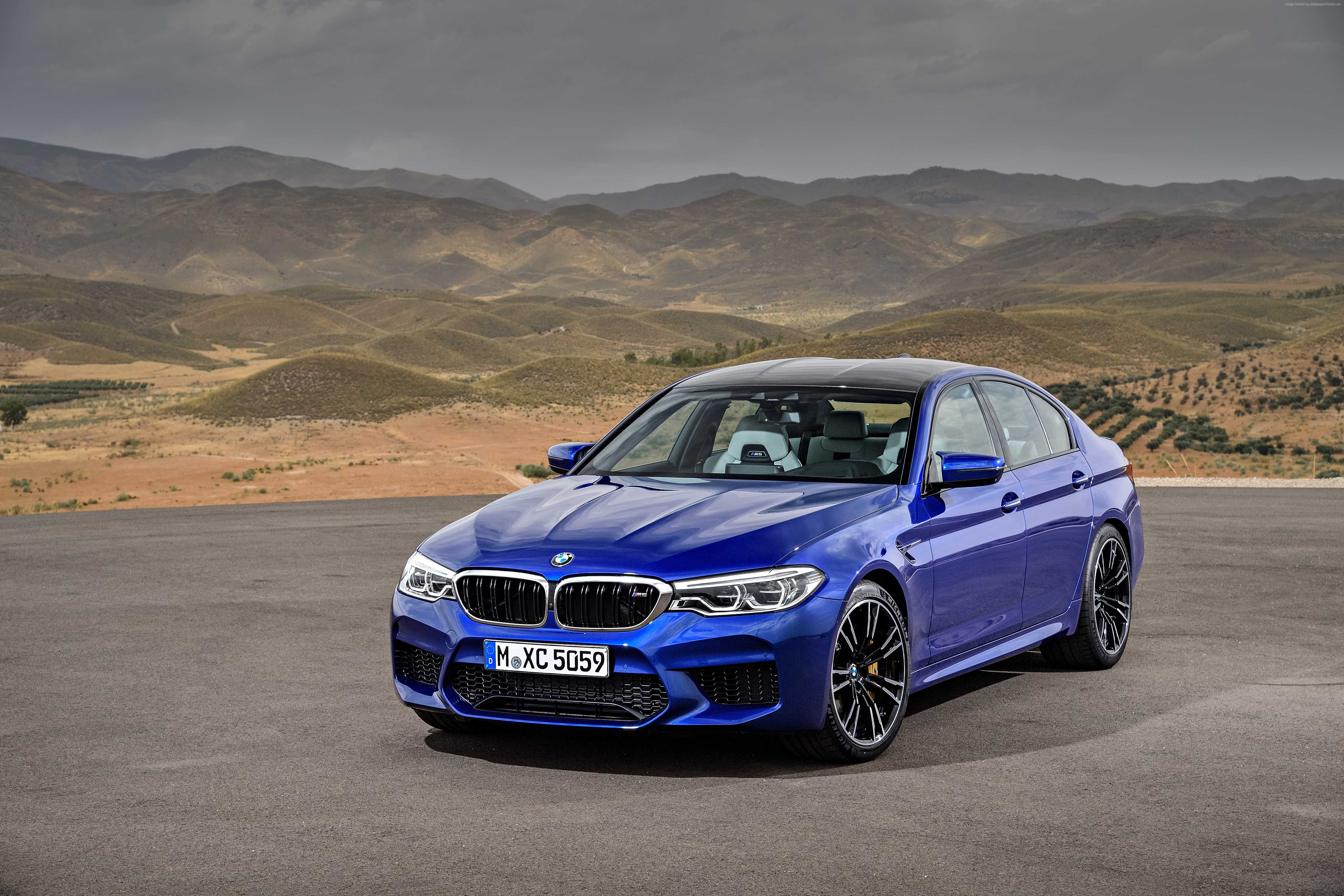 Blue BMW M5 Sedan 2018 HD Wallpaper