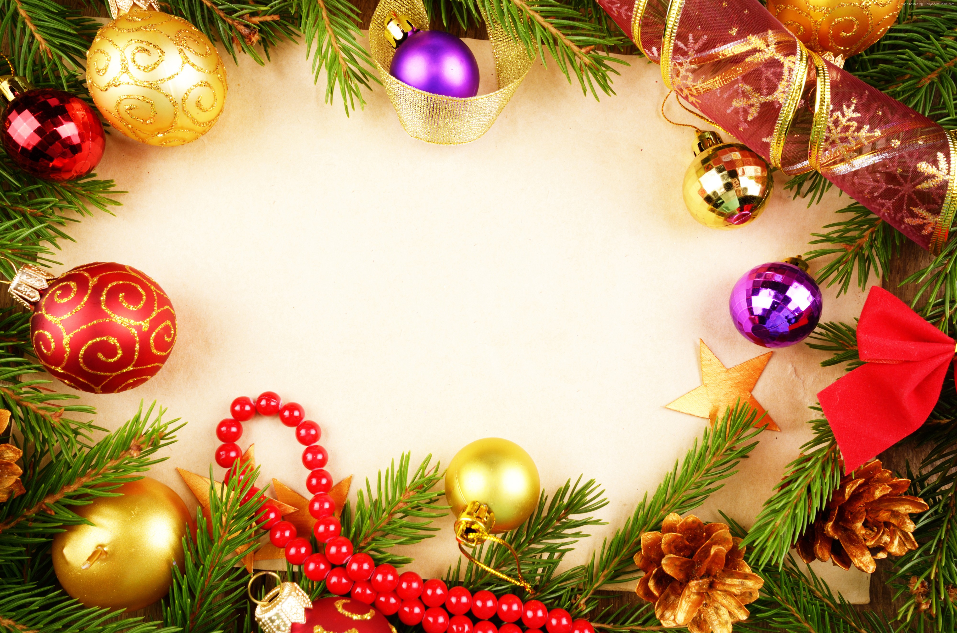 Christmas and New Year Decoration Frame HD Wallpaper