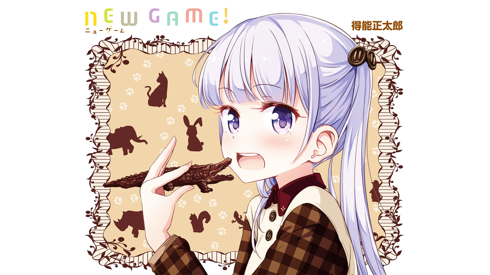 Aoba Suzukaze from New Game! eating chocolate HD Wallpaper