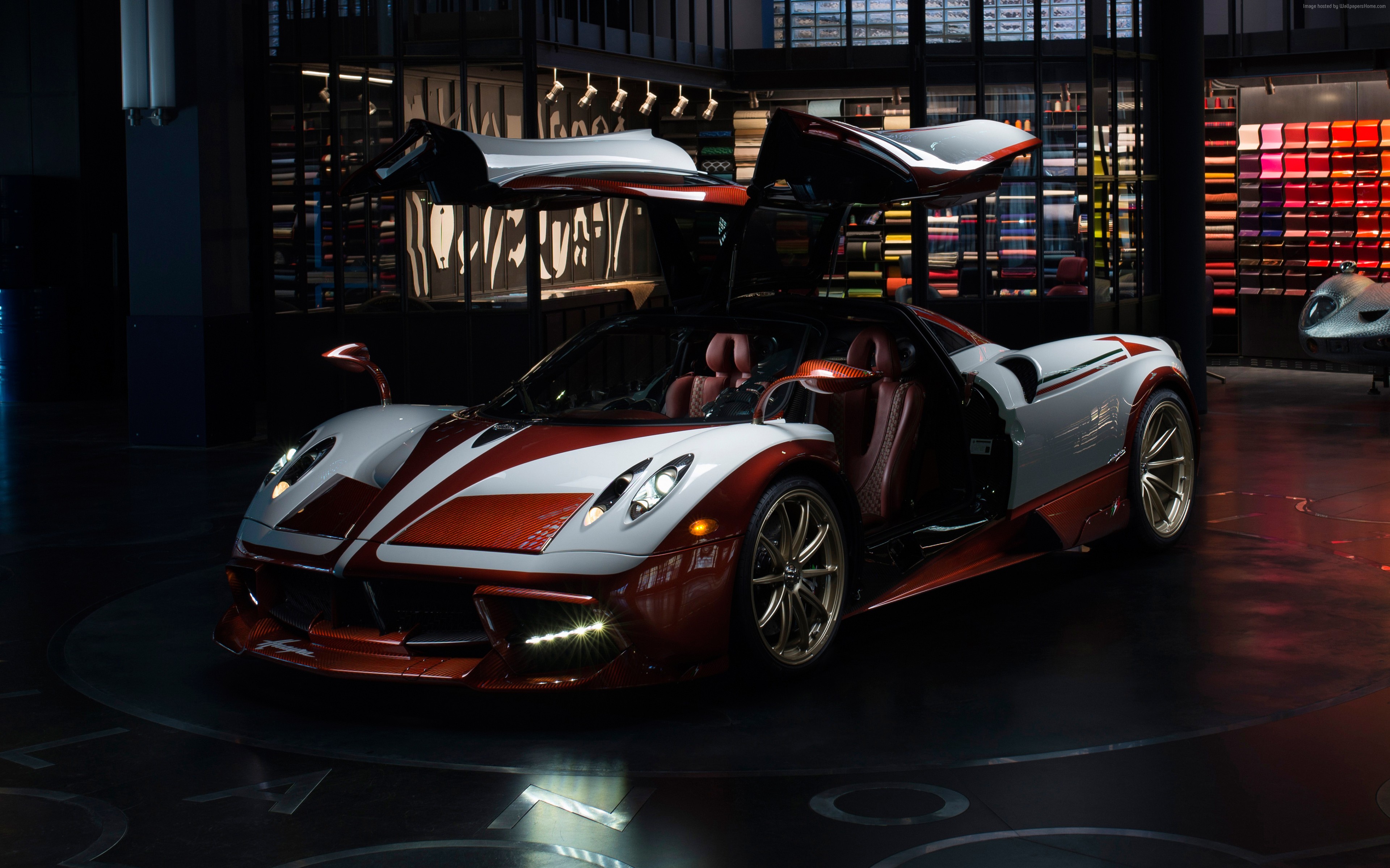 4K Pagani Huayra Lampo with doors open HD Wallpaper