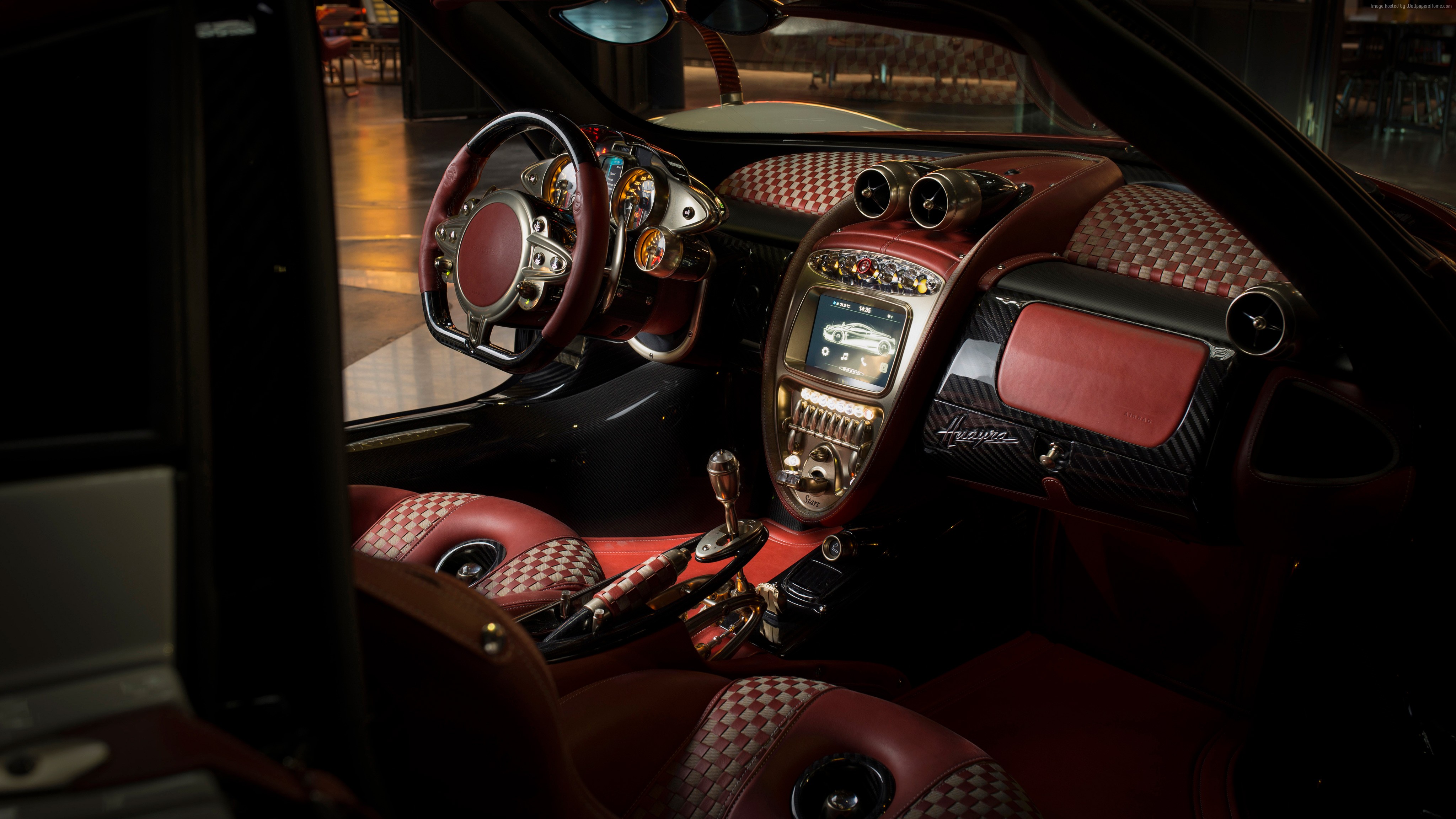 Interior of a Pagani Huayra Lampo 4K HD Wallpaper