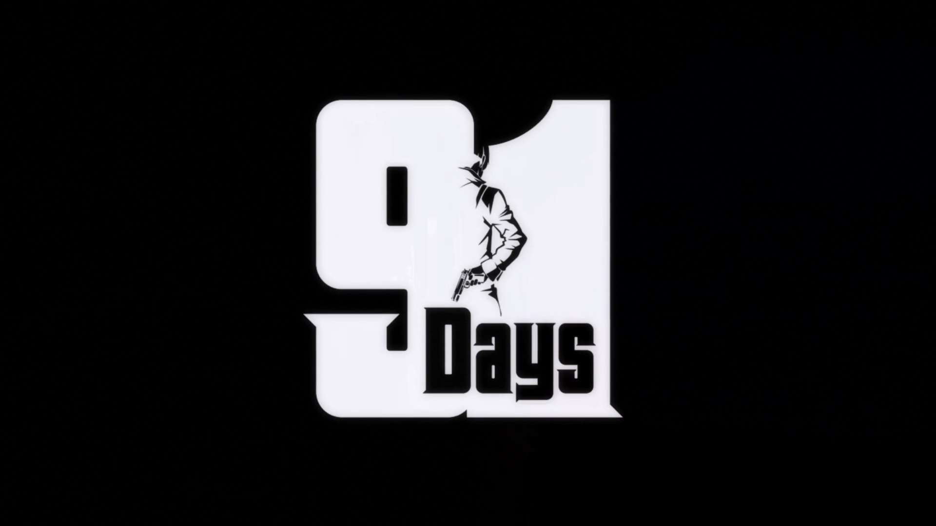 91 Days logo with silhouette of a man holding a gun HD Wallpaper
