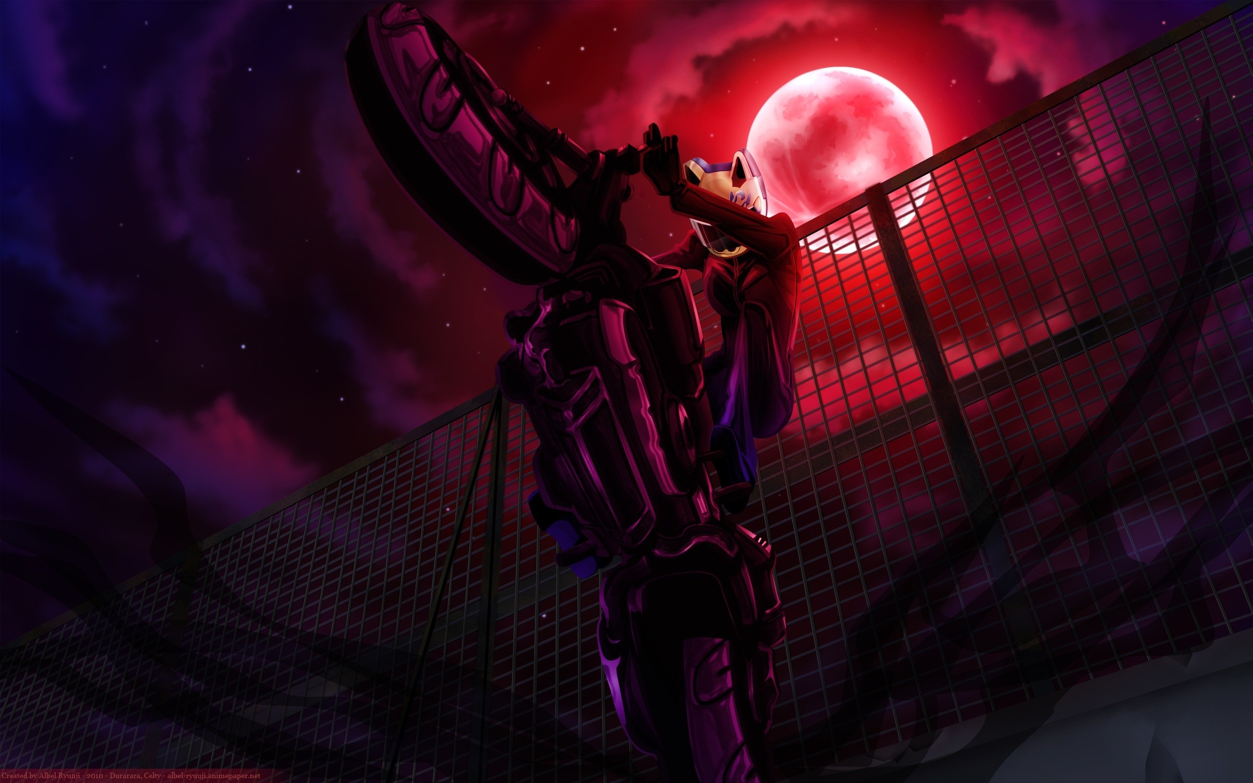 Izaya Orihara from Durarara!! on a rooftop at night HD Wallpaper