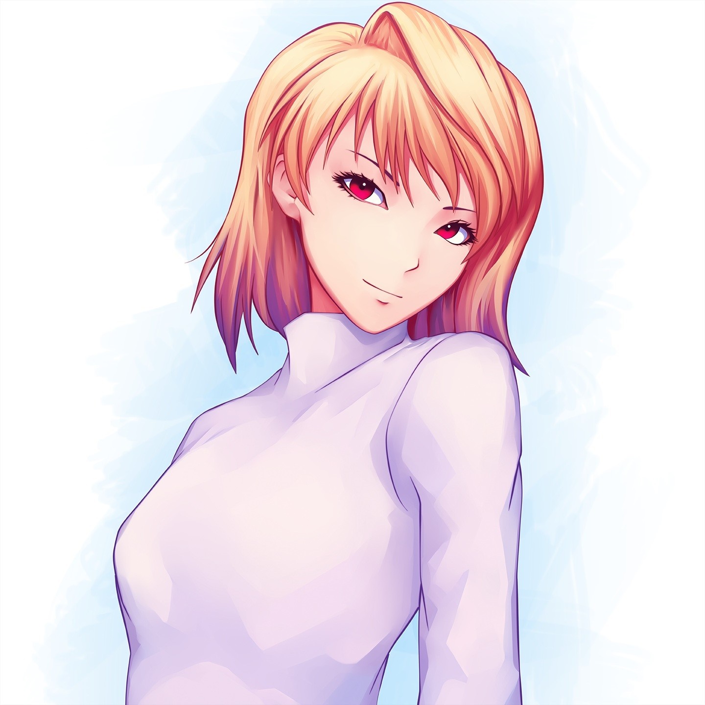 Anime girl with red eyes and blonde hair HD Wallpaper