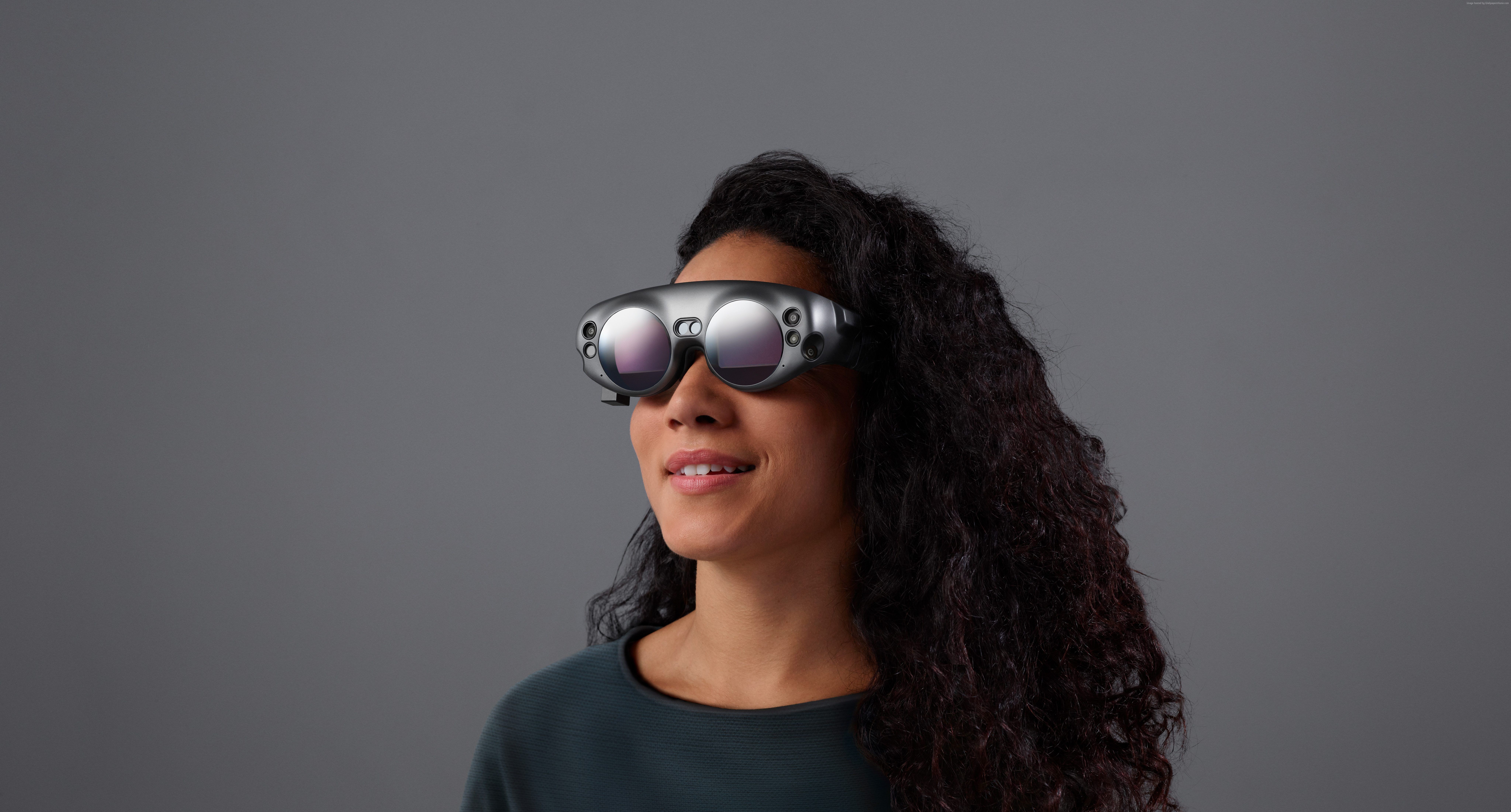 Woman wearing Magic Leap AR glasses HD Wallpaper