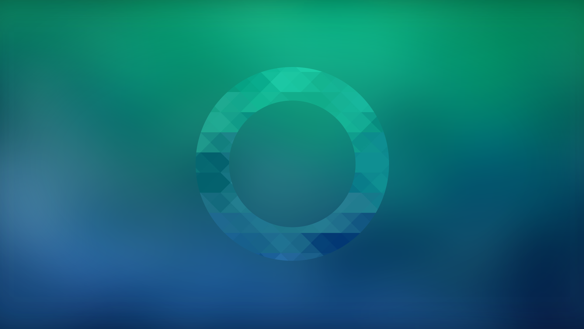 Abstract geometric circle on a blurred green and blue gradient HD Wallpaper