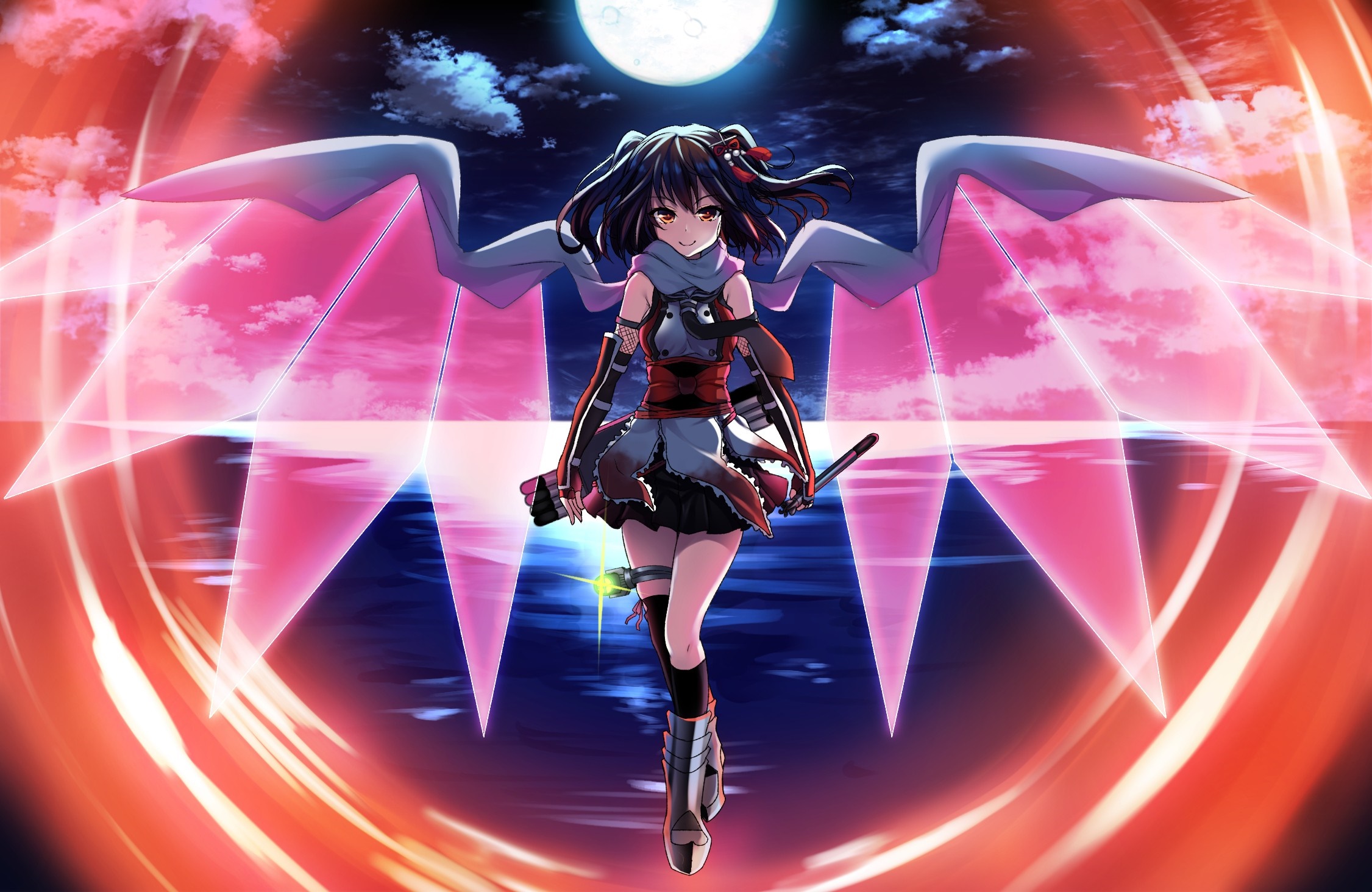 Sendai KanColle from Kantai Collection with Wings HD Wallpaper