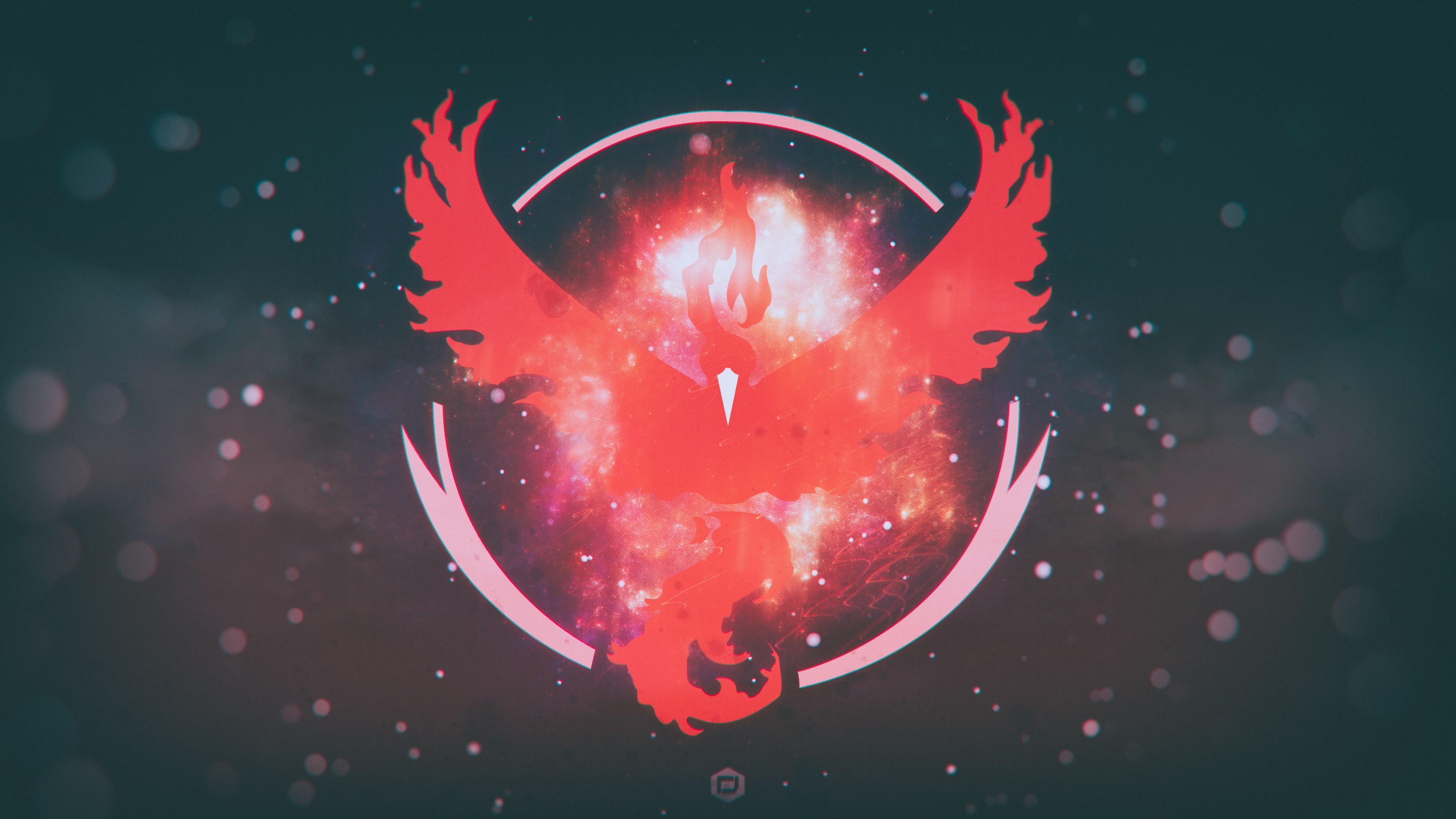 Moltres from Pokemon Go Team Valor logo HD Wallpaper