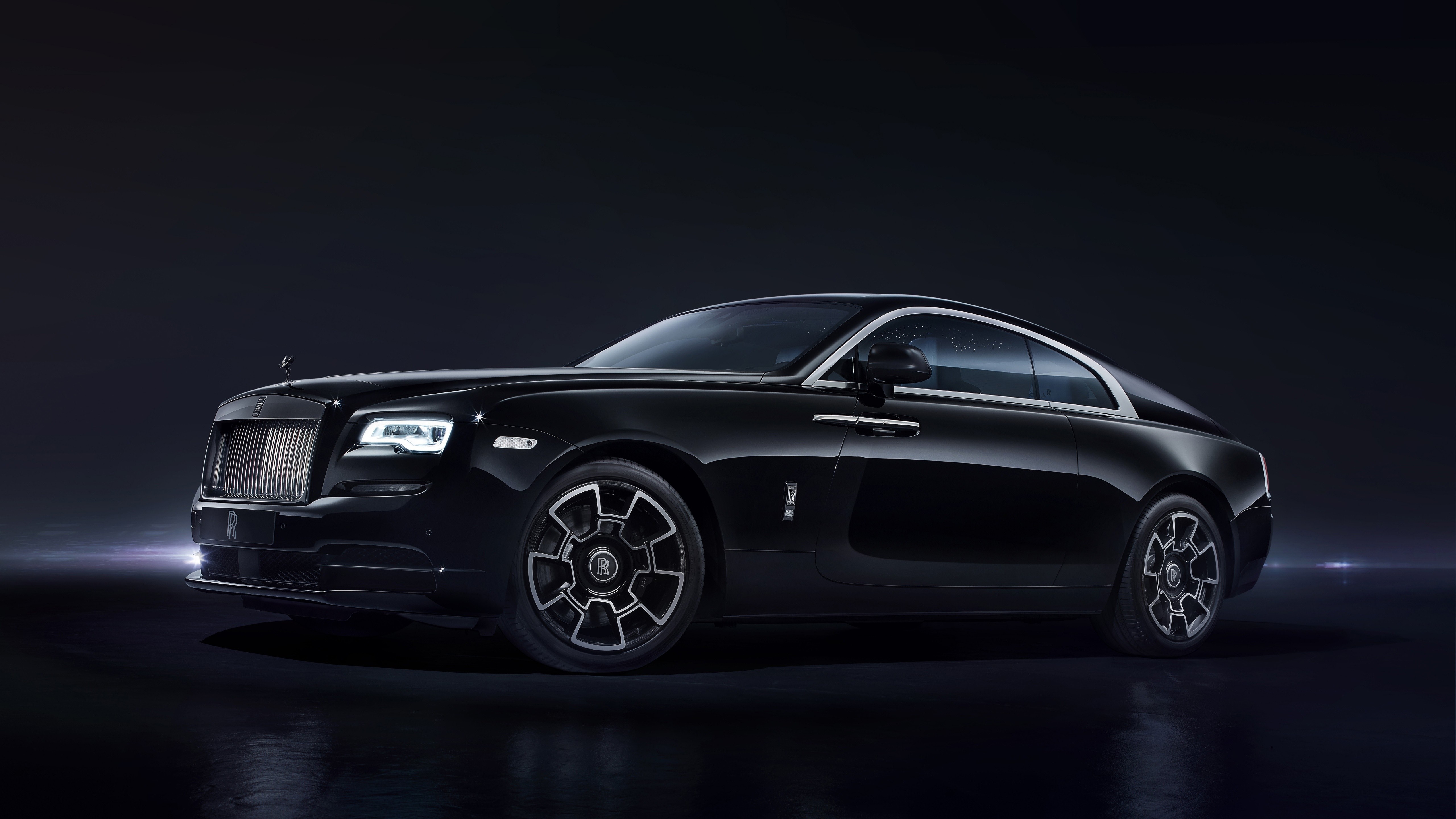 Black Rolls Royce Wraith Coupe on Dark Background HD Wallpaper