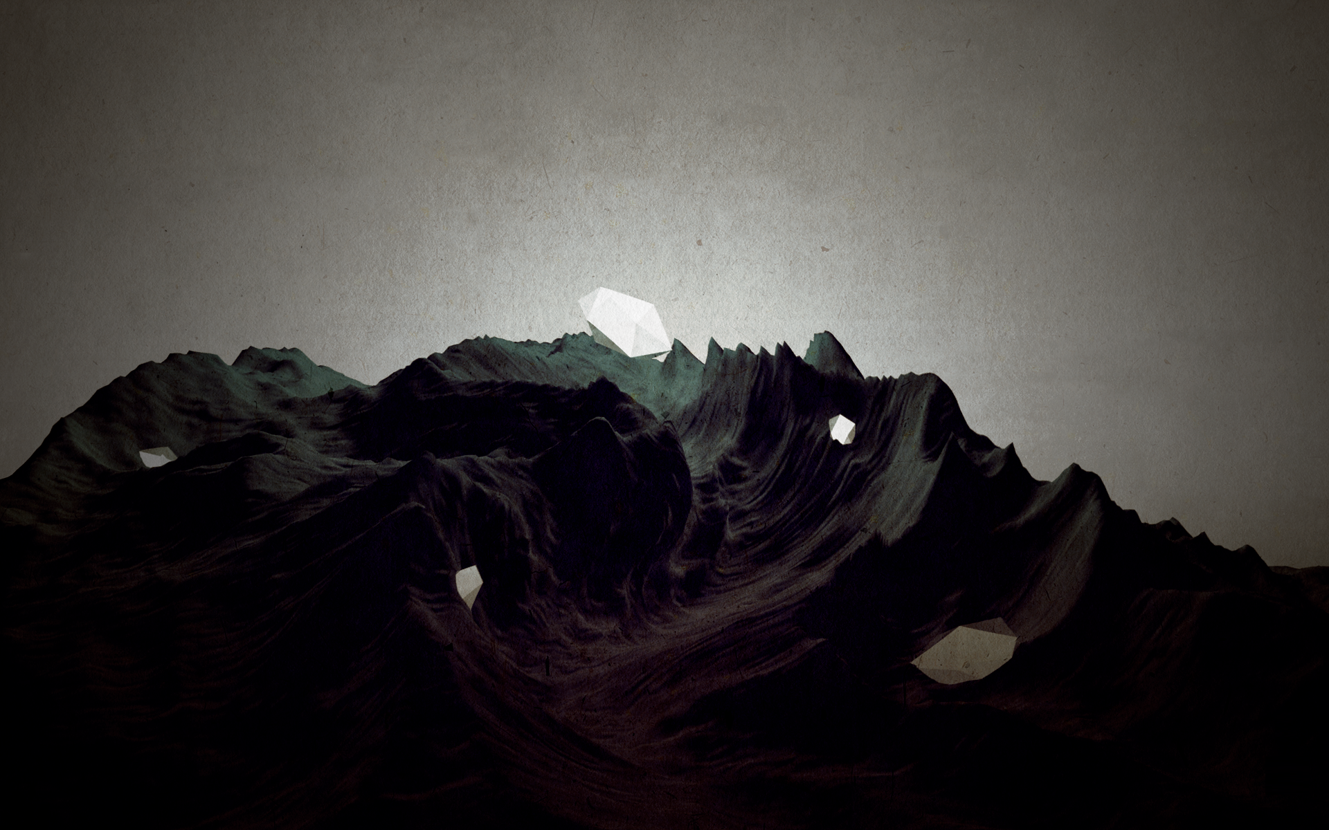 Abstract mountain landscape with geometric shapes HD Wallpaper