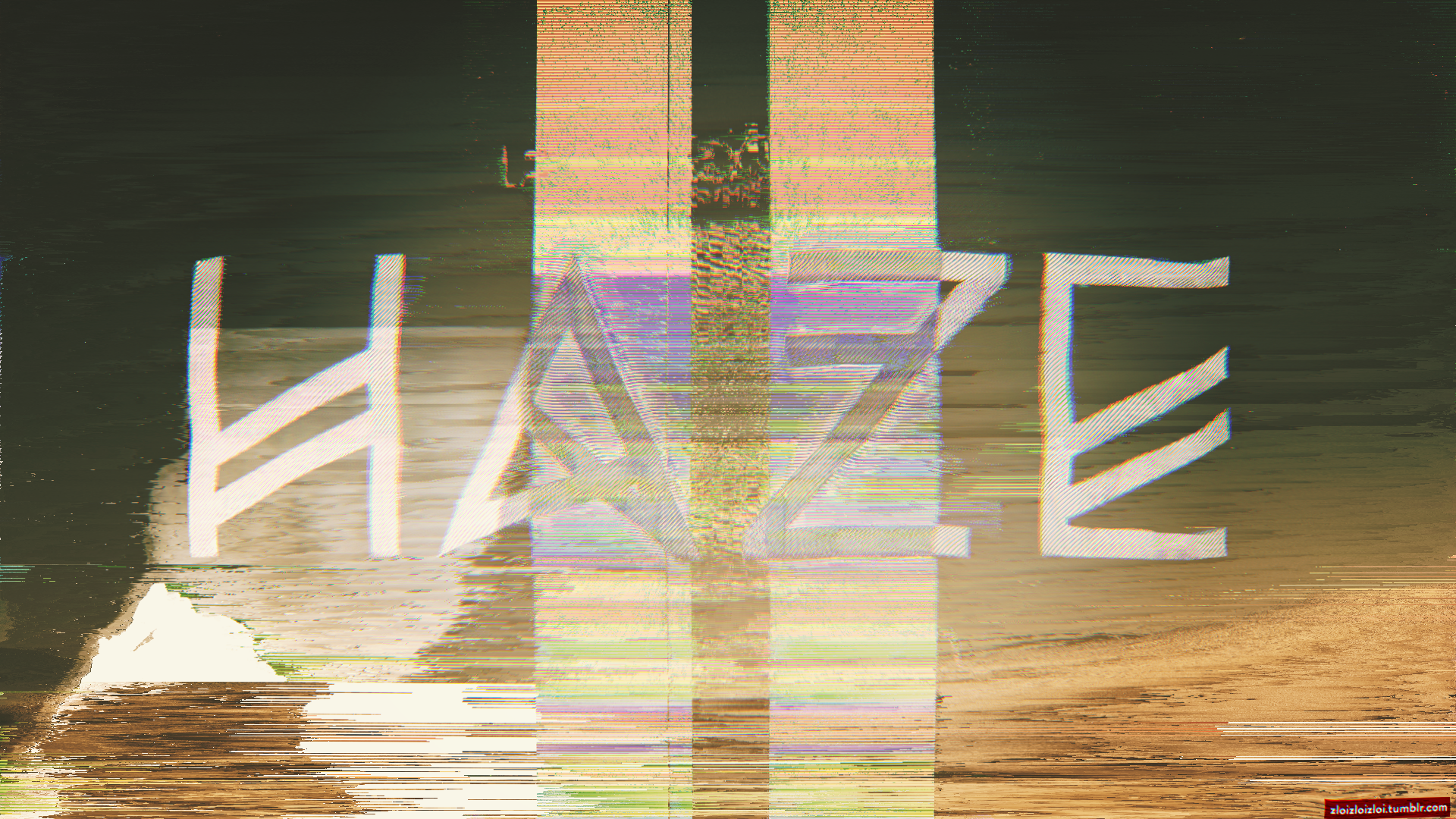Glitch art with the word HAZE HD Wallpaper