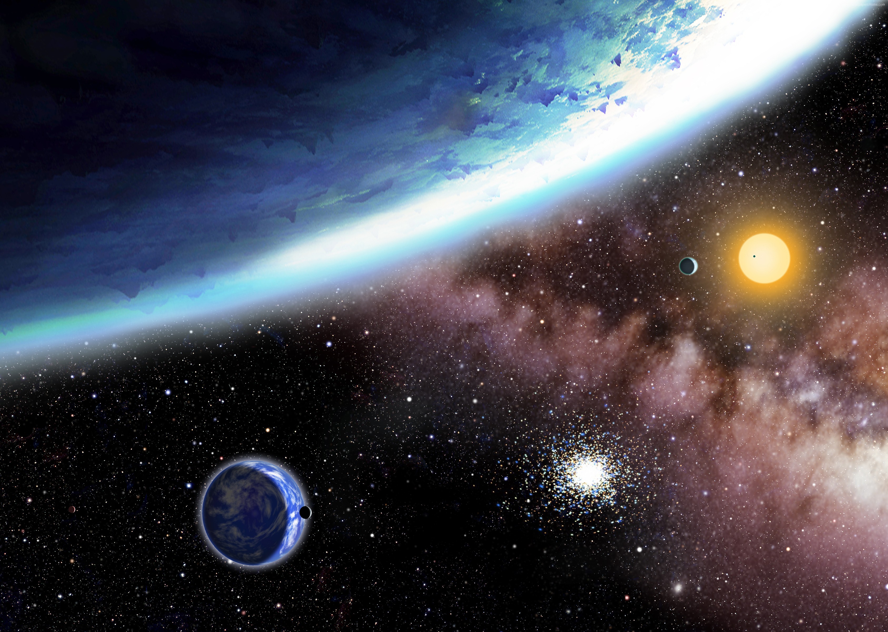 4K stars, galaxy, and planets HD Wallpaper
