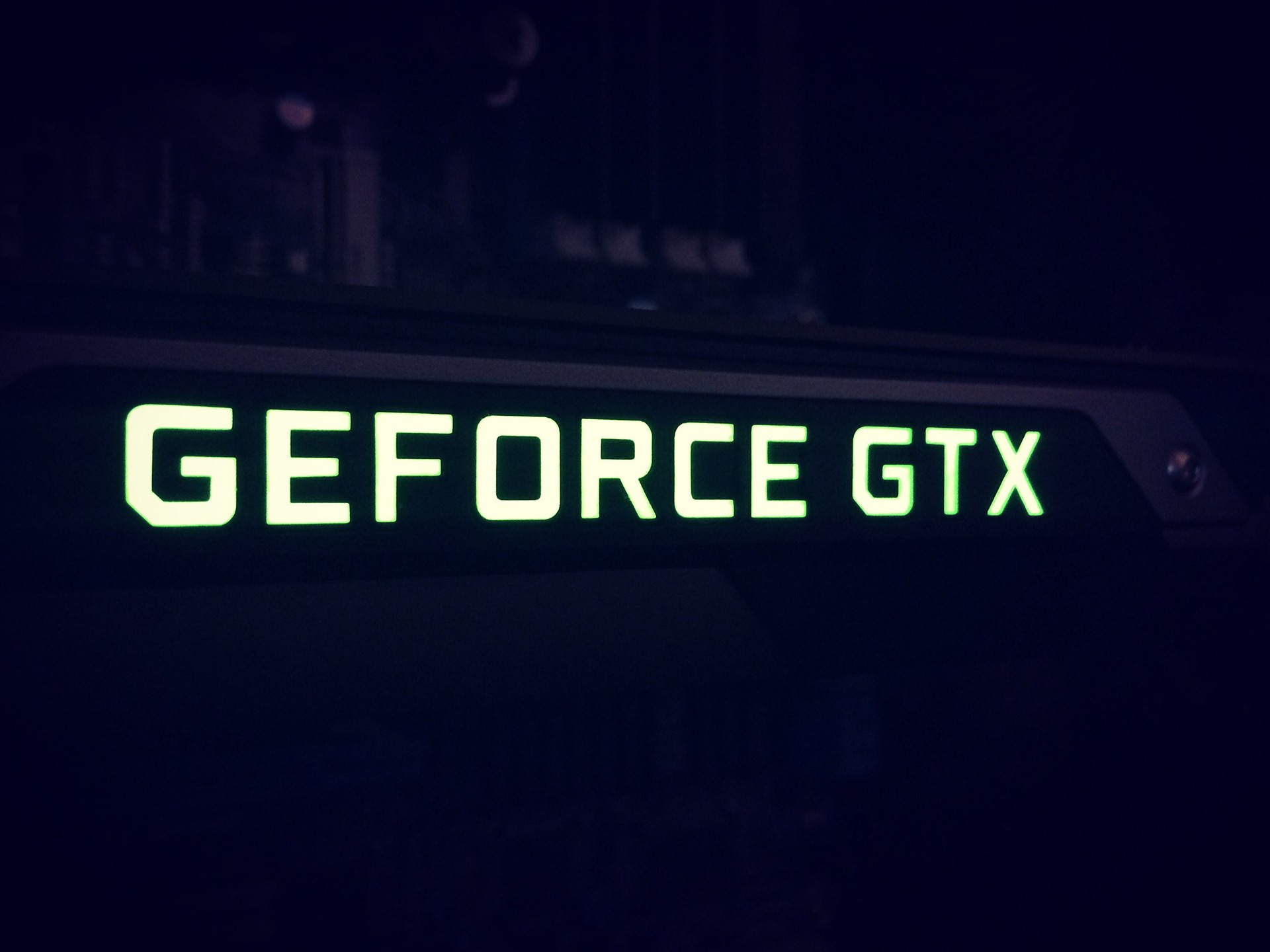 GeForce GTX logo on a dark background HD Wallpaper