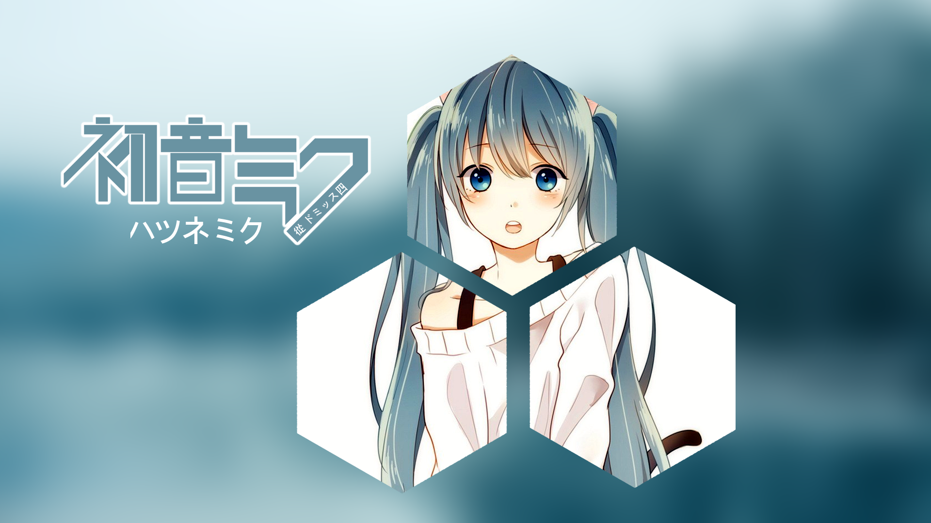 Hatsune Miku illustration with Japanese text HD Wallpaper