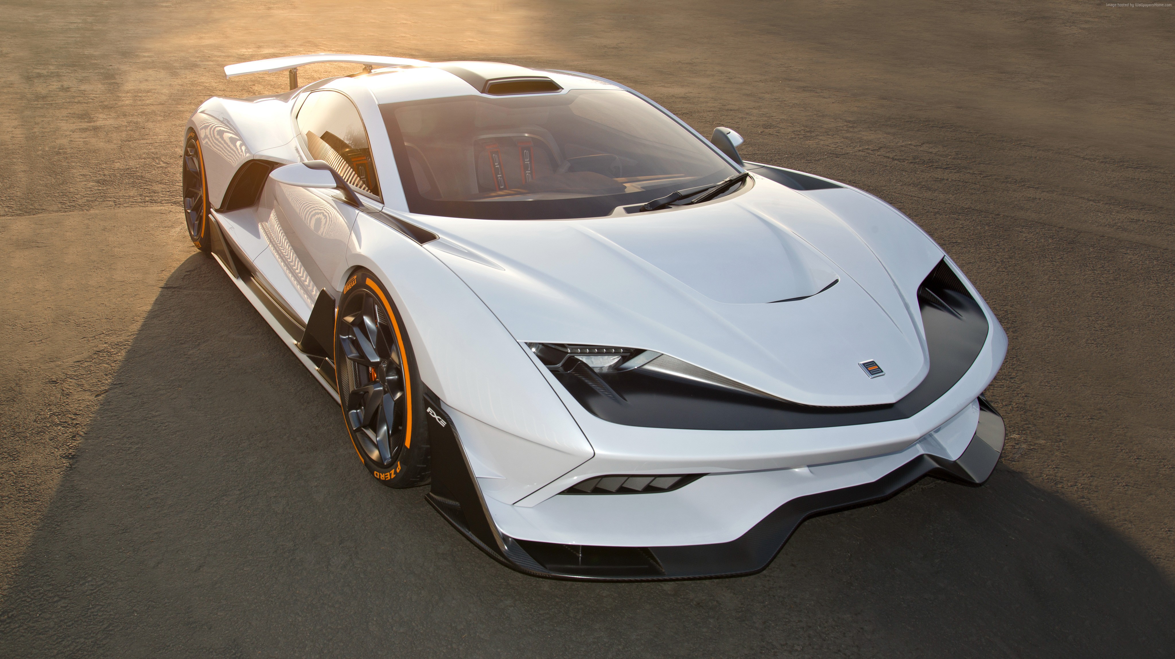 White Aria FXE electric car HD Wallpaper