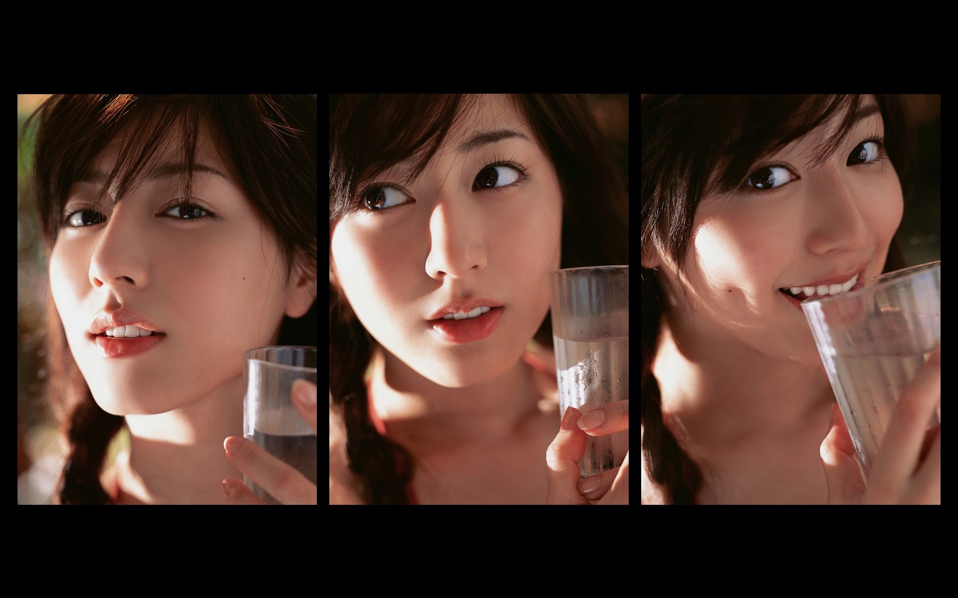 Yumi Sugimoto drinking water HD Wallpaper