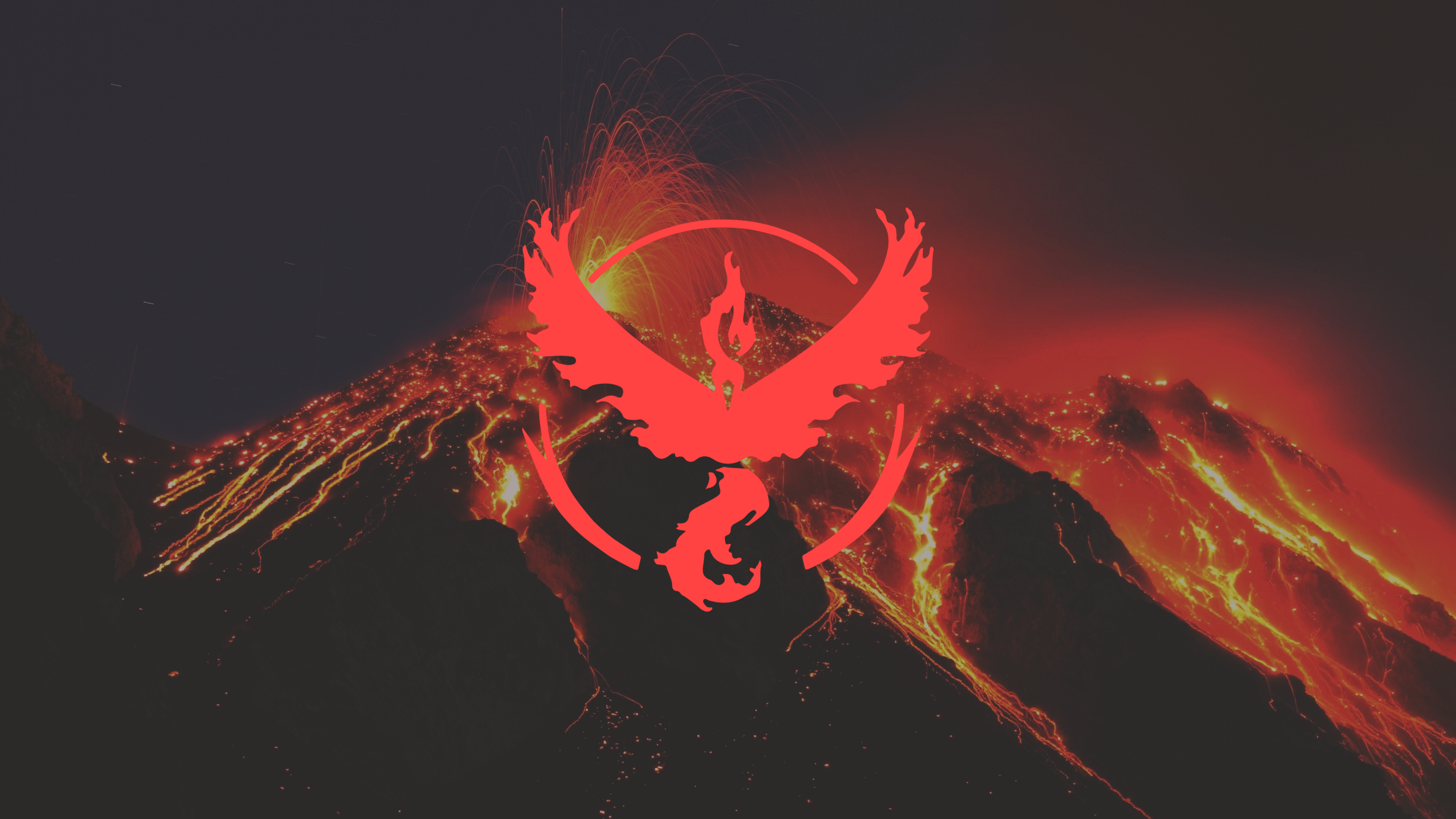 Team Valor logo over a volcanic eruption HD Wallpaper