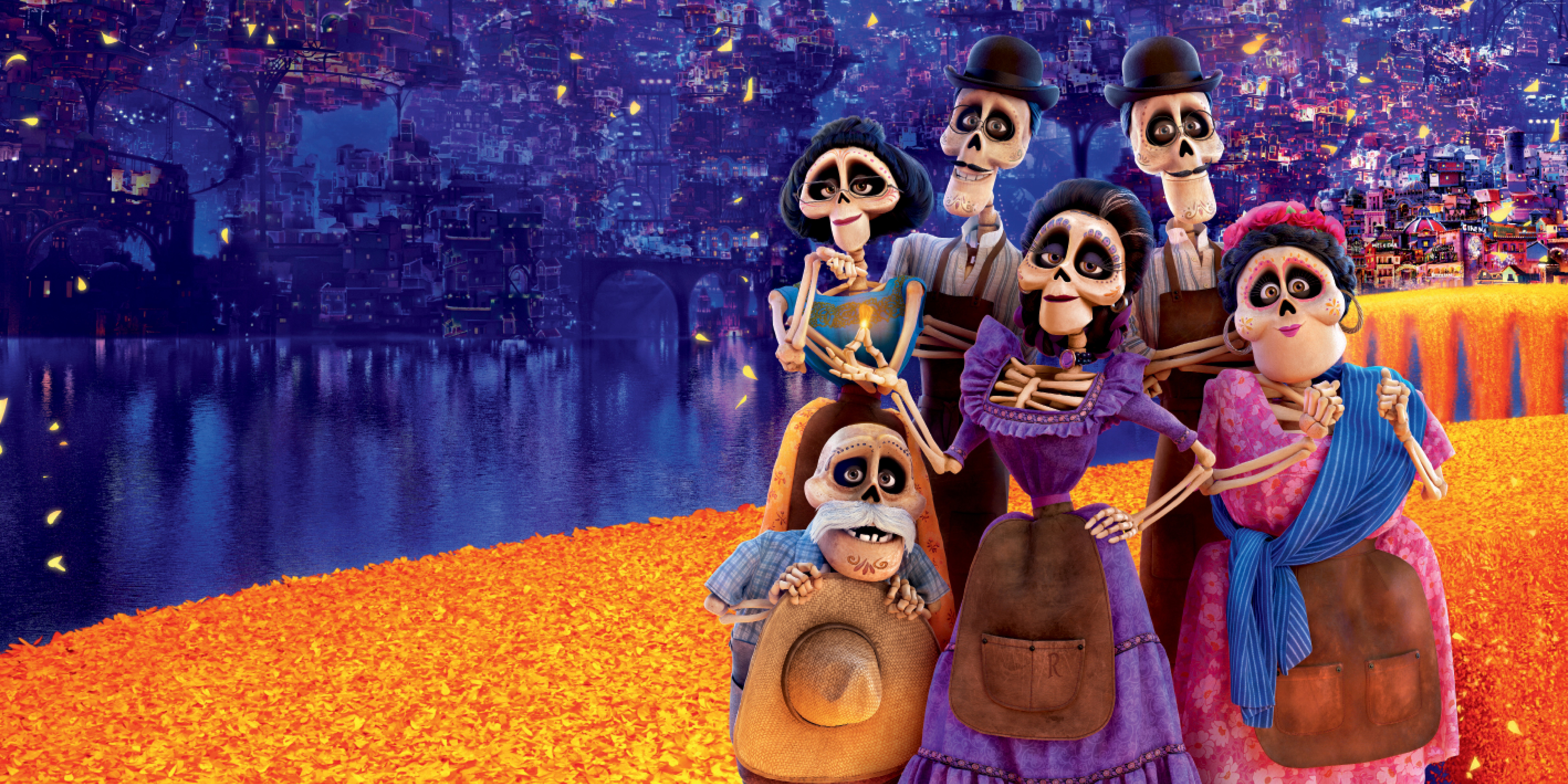 Family of skeletons from Coco HD Wallpaper