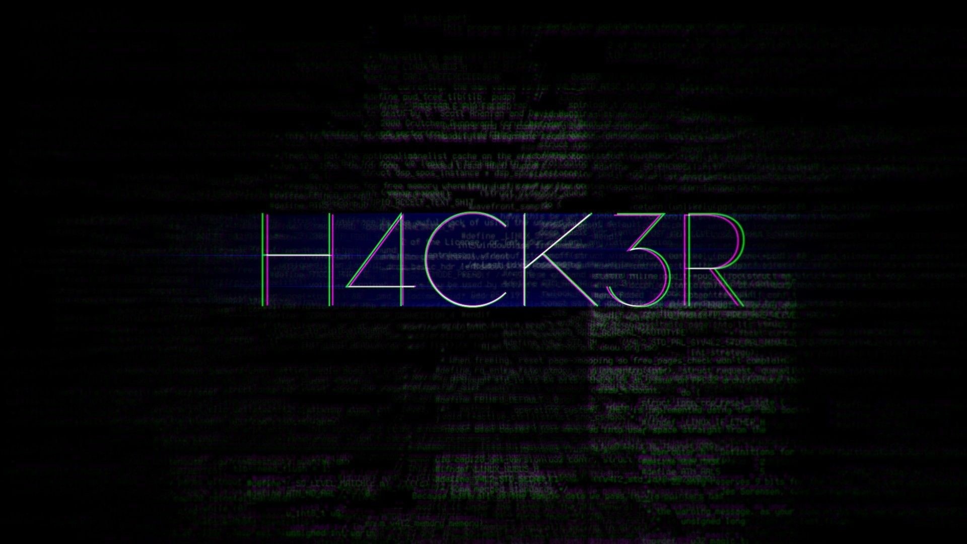 H4CK3R text with glitch effect on dark background HD Wallpaper