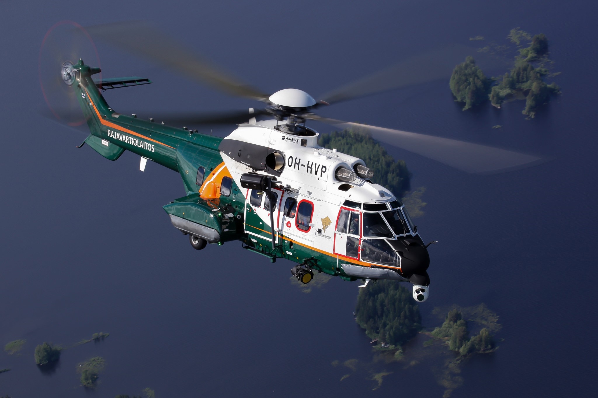 Airbus H225M helicopter of the Finnish Border Guard HD Wallpaper
