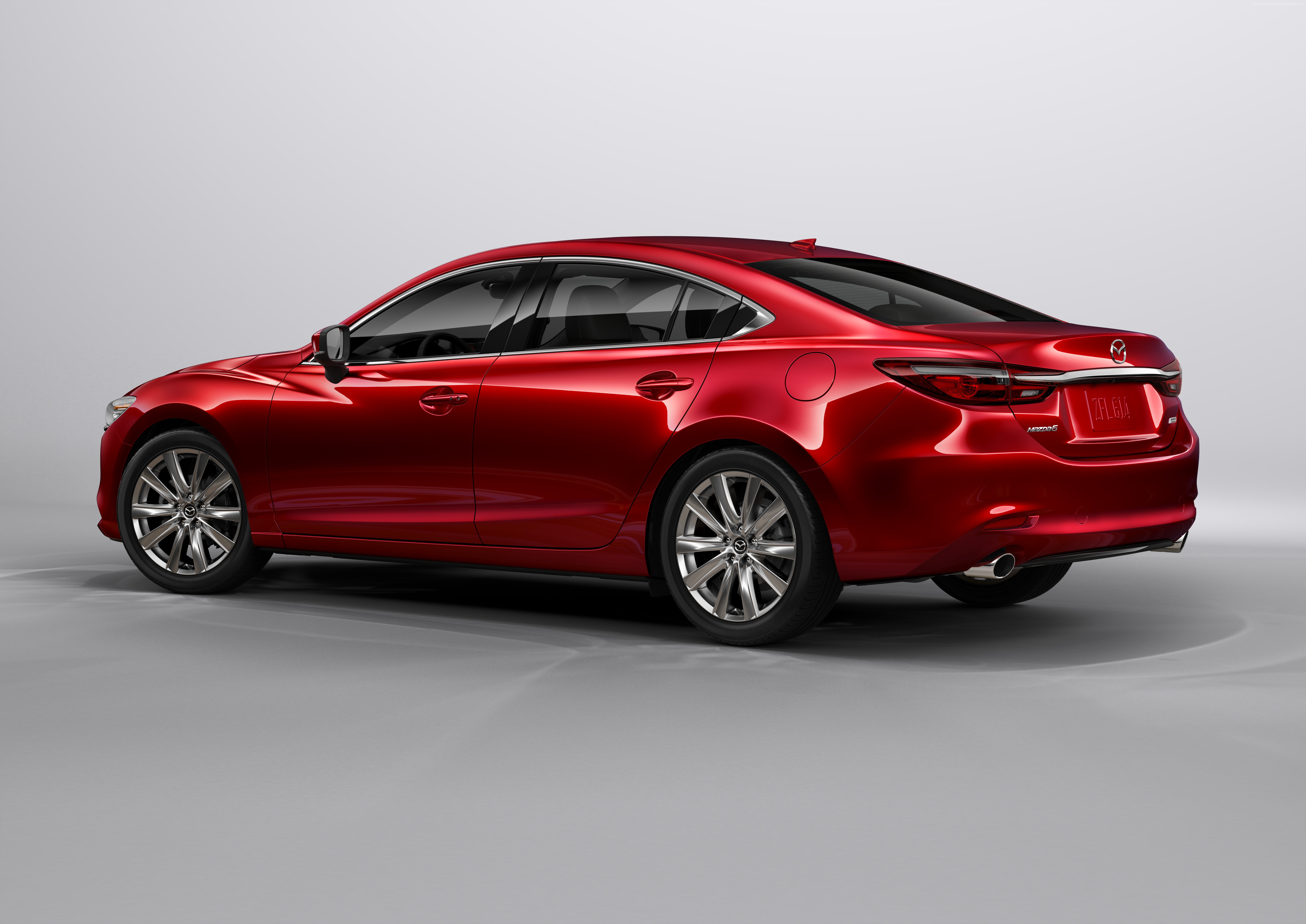 Red 2018 Mazda 6 Sedan Rear 3/4 View HD Wallpaper
