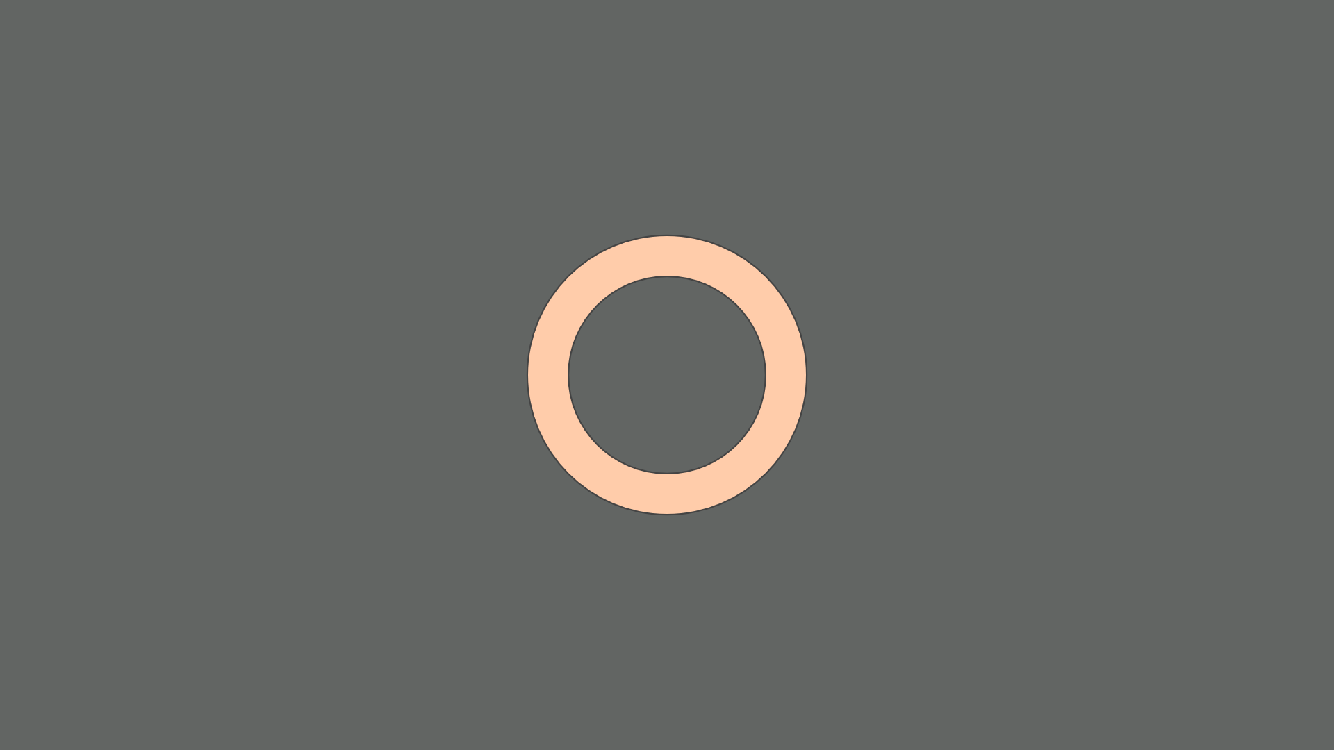 A simple peach ring on a gray background HD Wallpaper