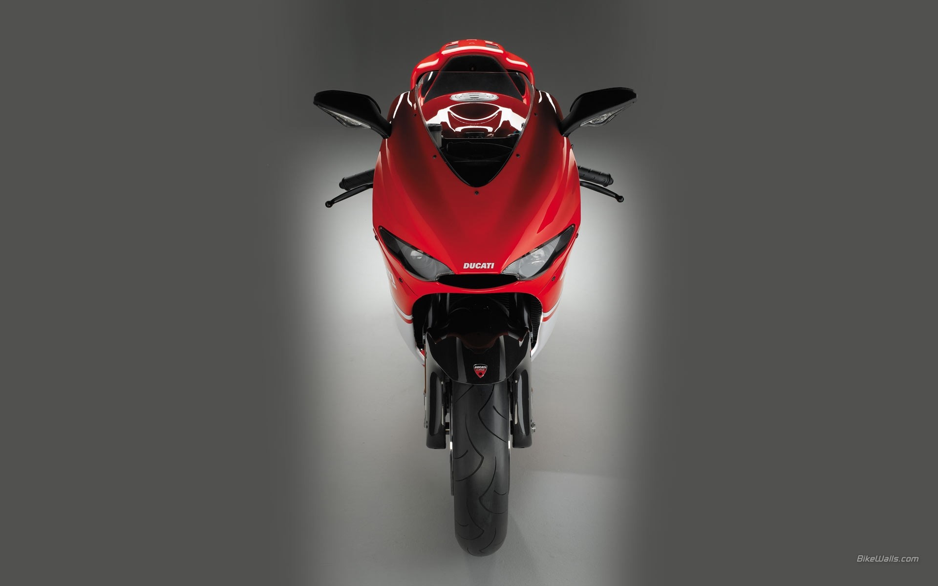 Red Ducati Motorcycle Top View HD Wallpaper