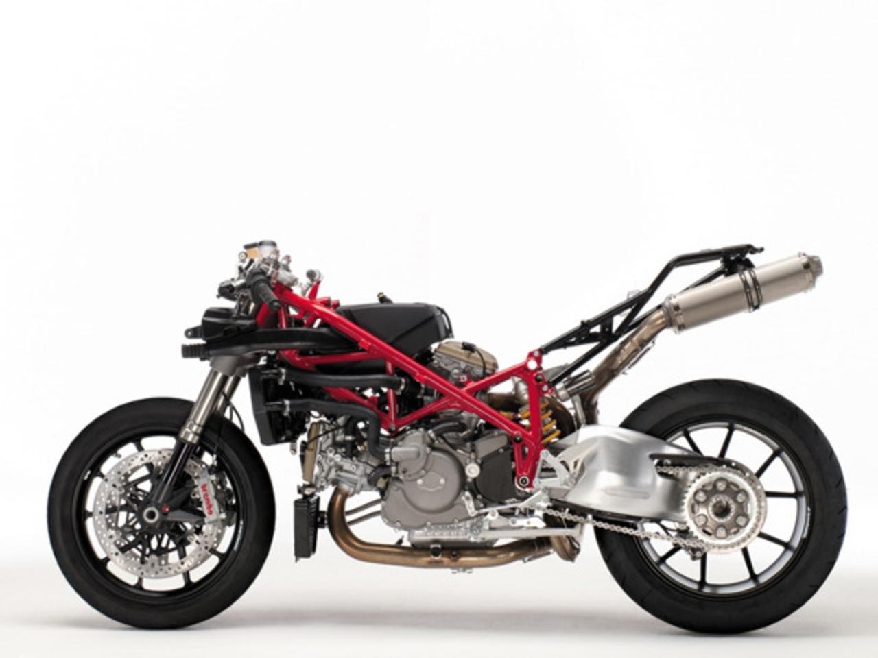 Ducati motorcycle frame with engine and wheels HD Wallpaper