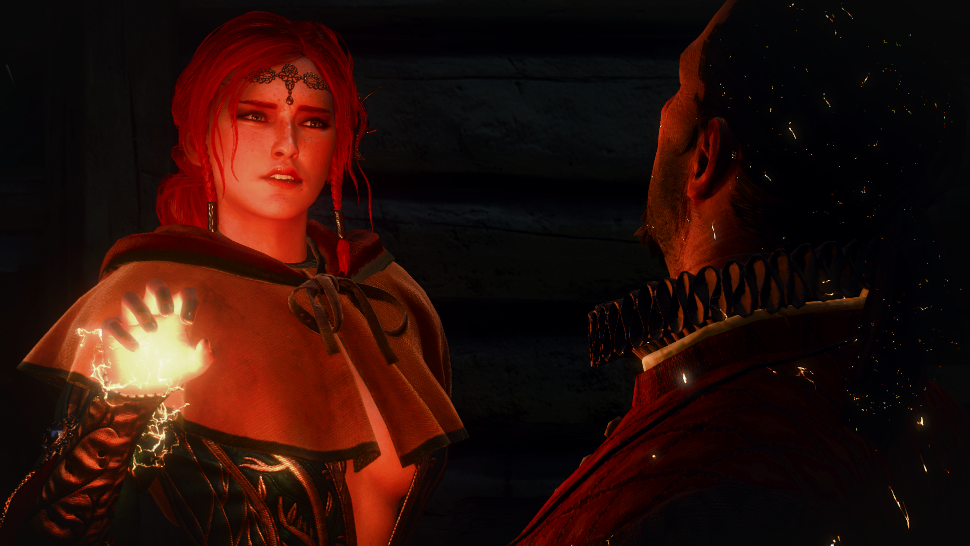 Triss Merigold casting a spell in The Witcher 3 Wild Hunt HD Wallpaper