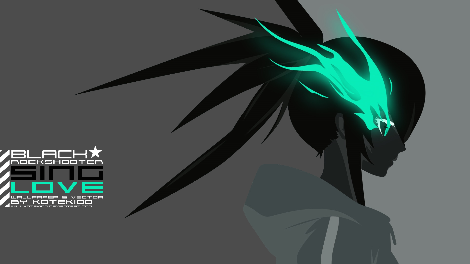 Black Rock Shooter Sing Love illustration HD Wallpaper
