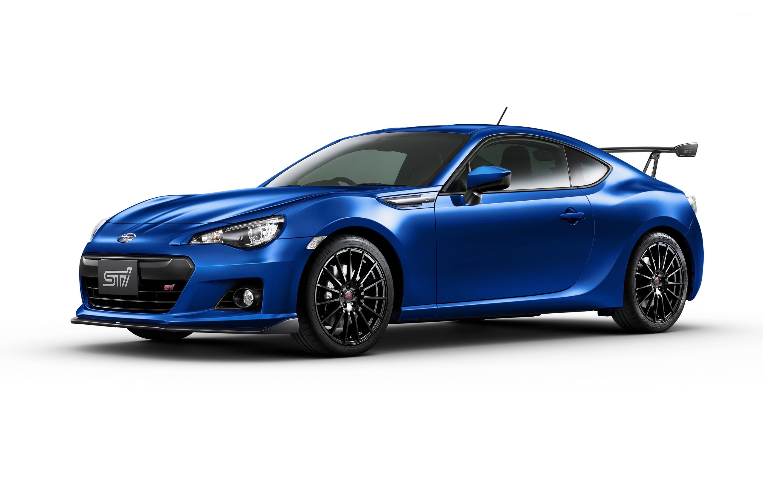 Blue Subaru BRZ STI sports car with spoiler HD Wallpaper
