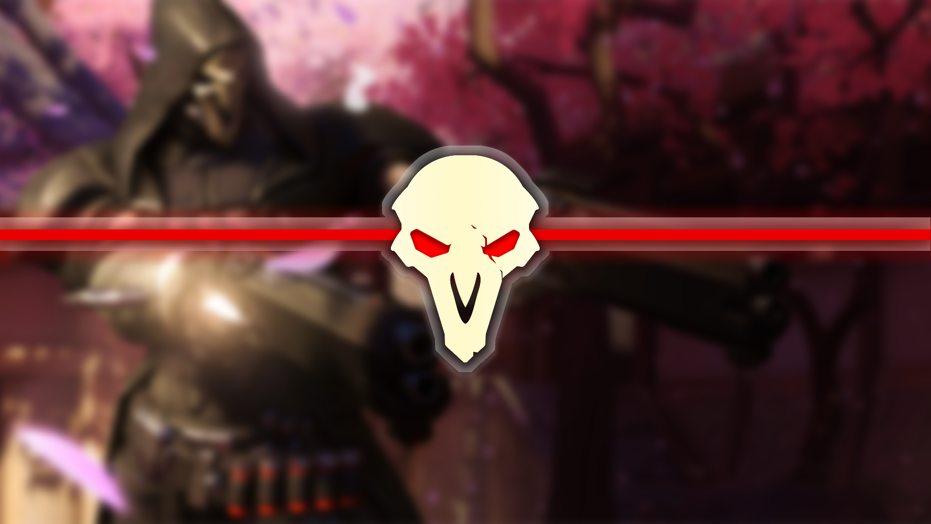 Reaper from Overwatch with skull logo HD Wallpaper