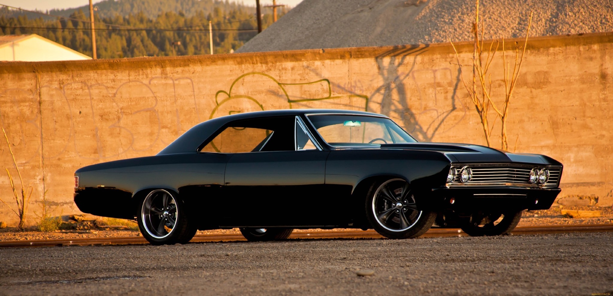 Black 1967 Chevrolet Chevelle SS Muscle Car HD Wallpaper
