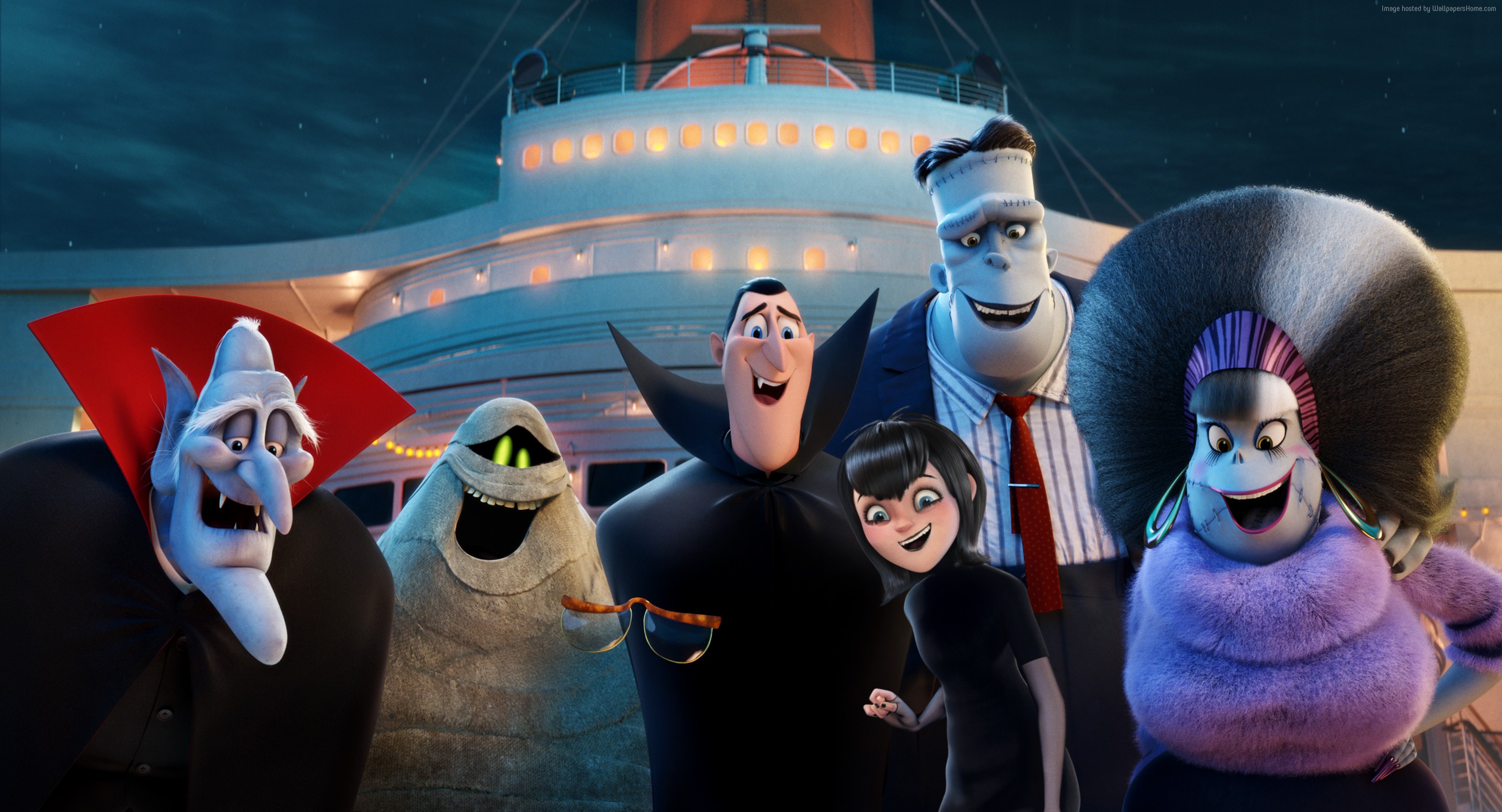 Hotel Transylvania 3: Summer Vacation characters on a ship HD Wallpaper