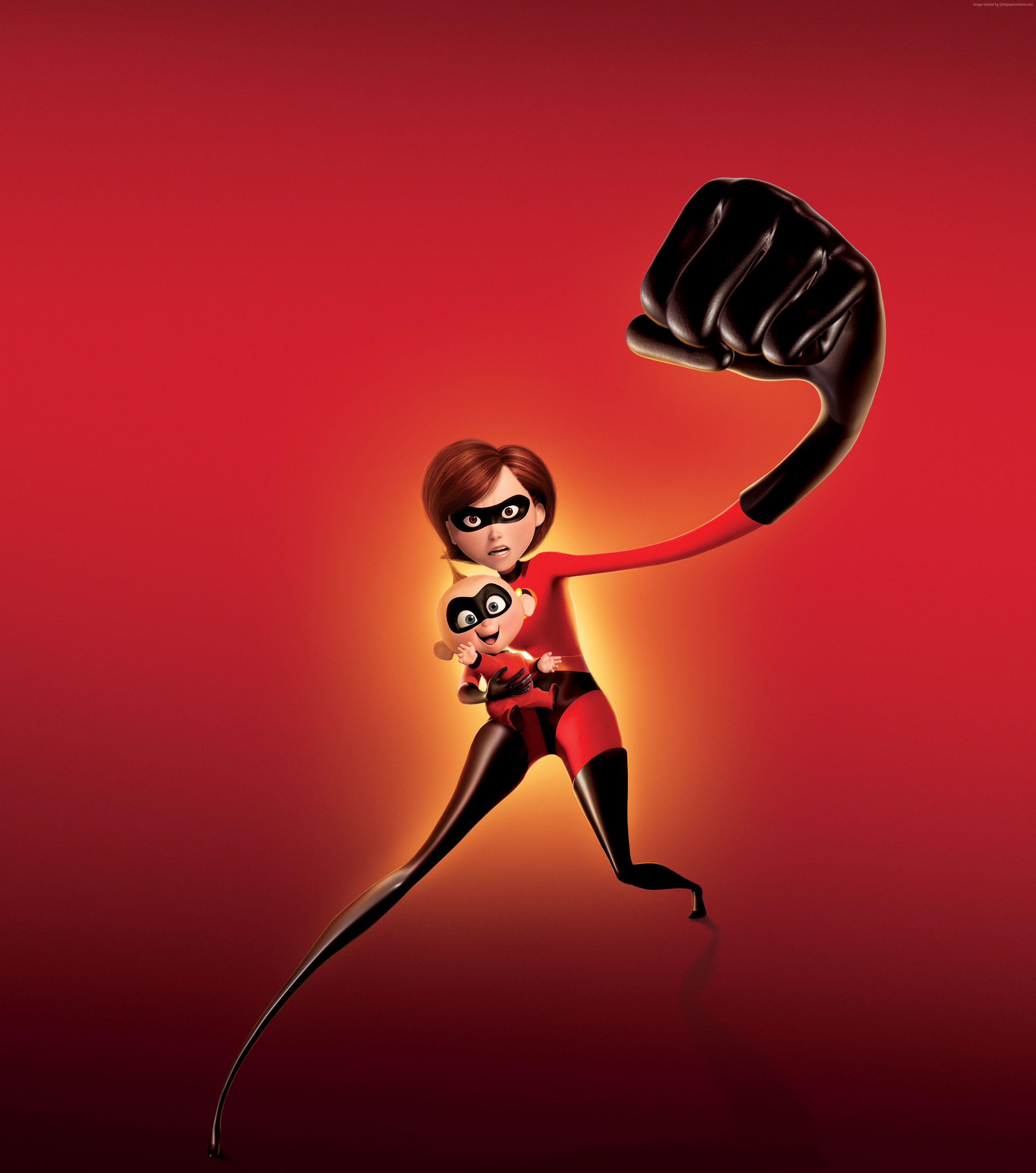 Elastigirl and Jack-Jack from The Incredibles 2 HD Wallpaper