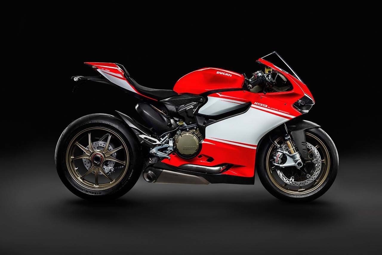Red and white Ducati 1199 Superleggera motorcycle HD Wallpaper