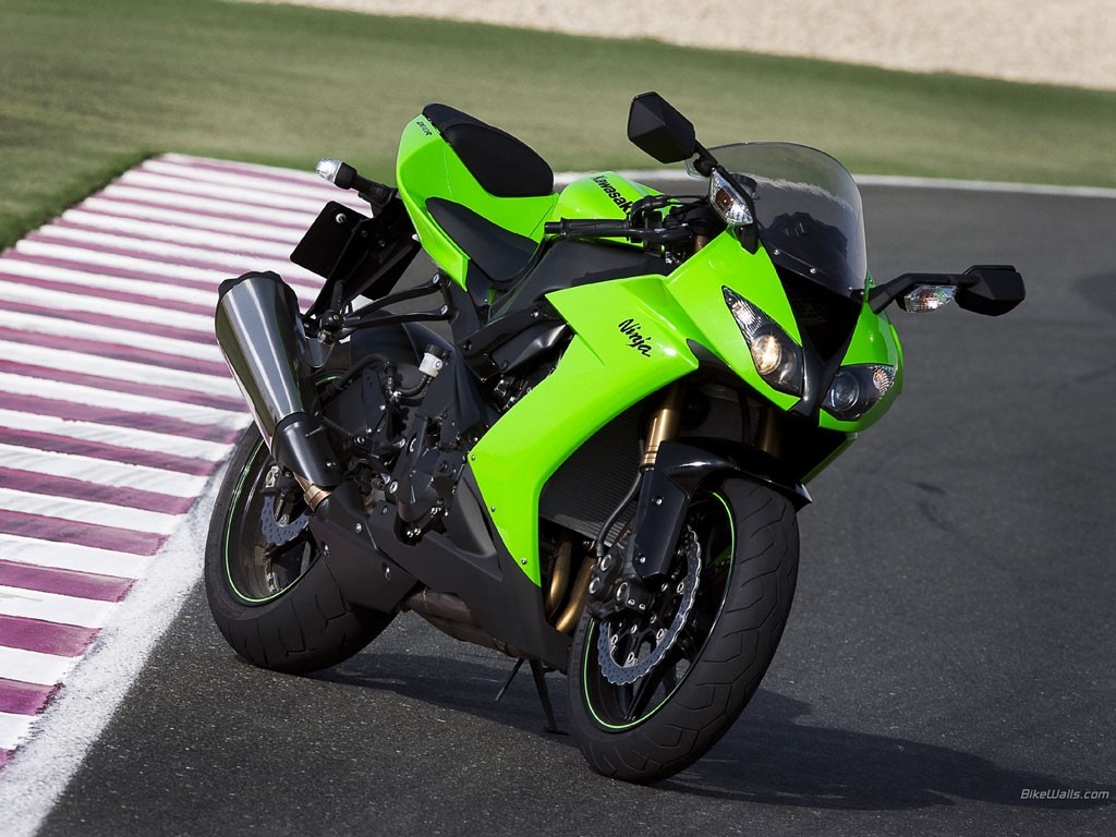 Kawasaki Ninja Green Racing Motorcycle HD Wallpaper