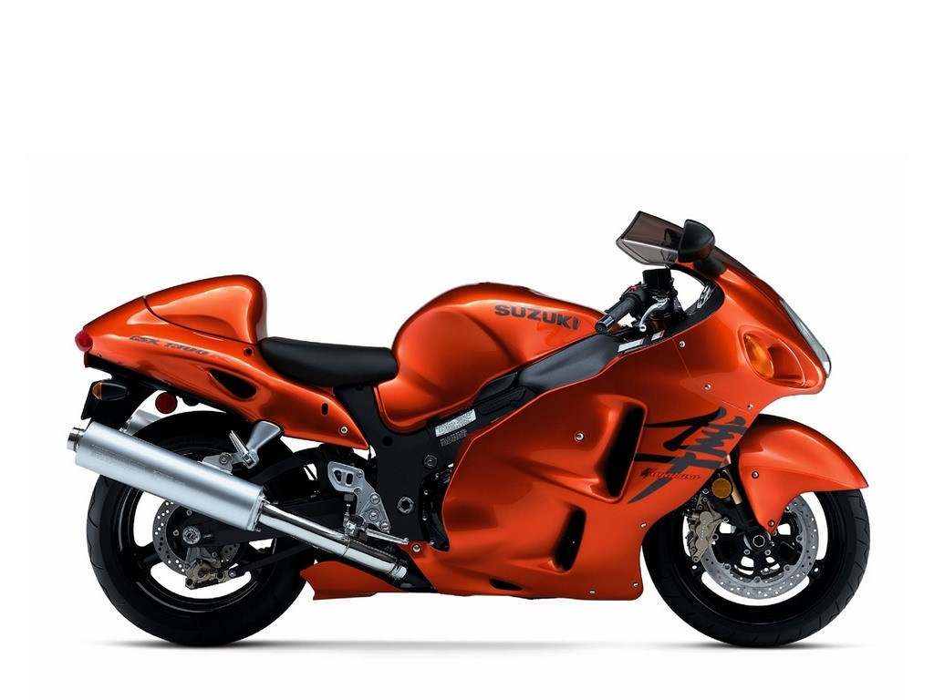 Orange Suzuki Hayabusa GSX 1300 motorcycle HD Wallpaper