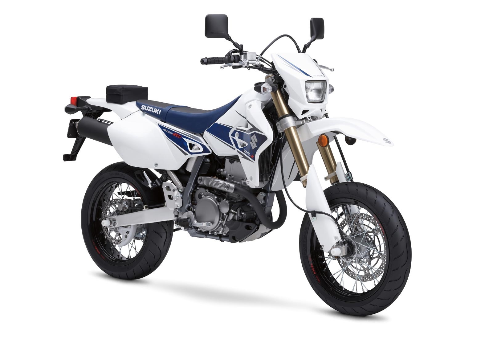 White Suzuki DR-Z400SM Supermoto Motorcycle HD Wallpaper