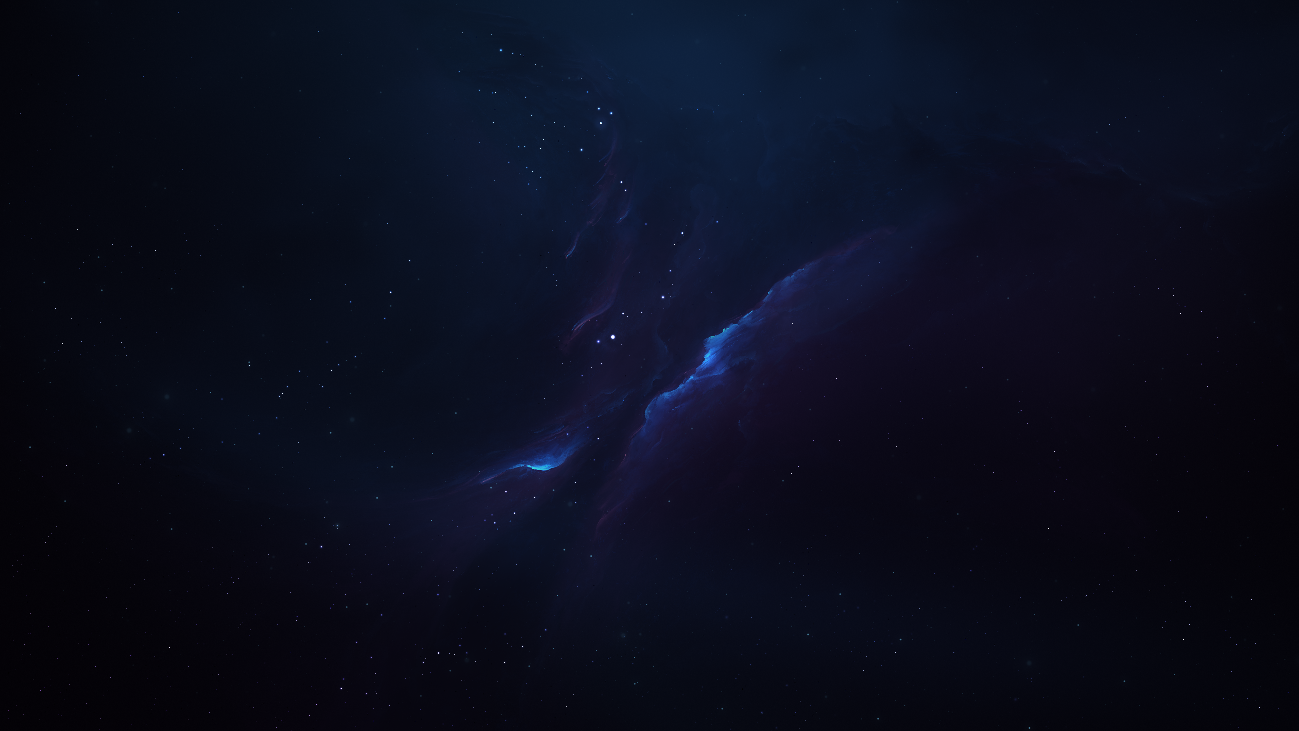 Blue and purple nebula with stars in outer space HD Wallpaper