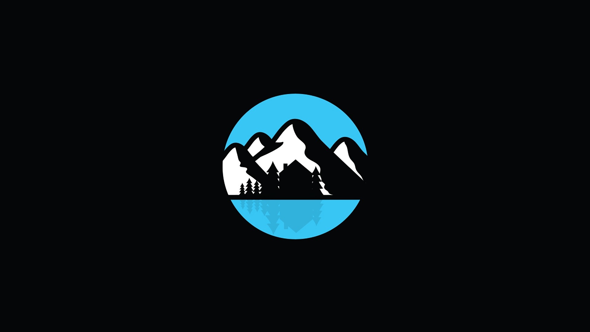 Minimalist mountain and cabin logo HD Wallpaper